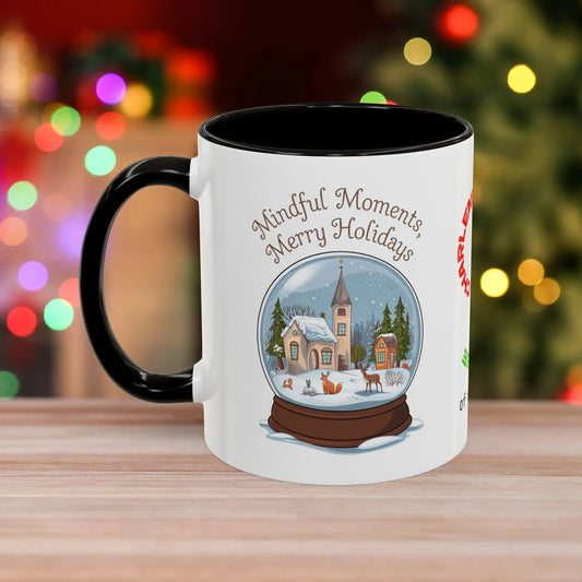 Shop our mindful moments merry holidays christmas mug featuring the 11oz style option from MySisterIsASurvivor.
