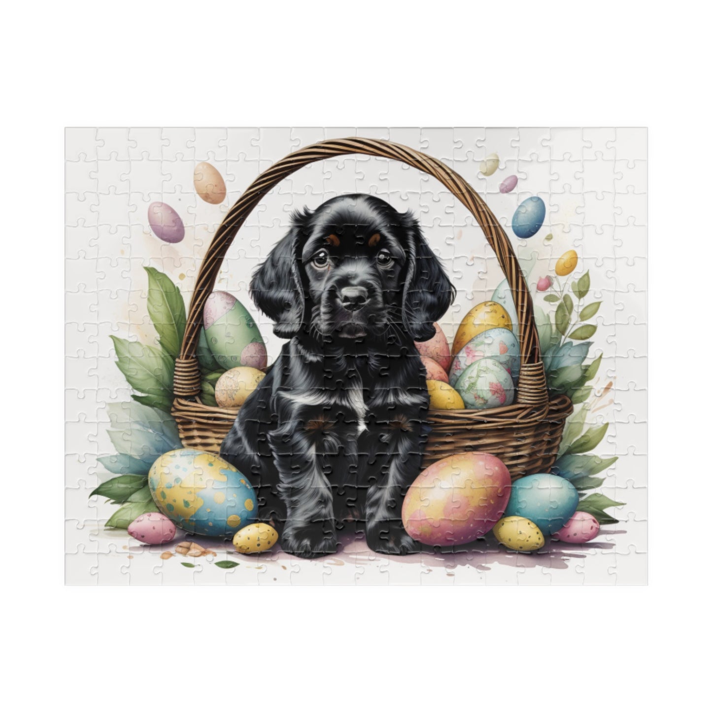 Cocker Spaniel (Black) Easter Puppy Puzzle - Dog Lovers, Mental Health Benefits, Holiday Fun, Mindfulness, Stress Relief, Festive Gift