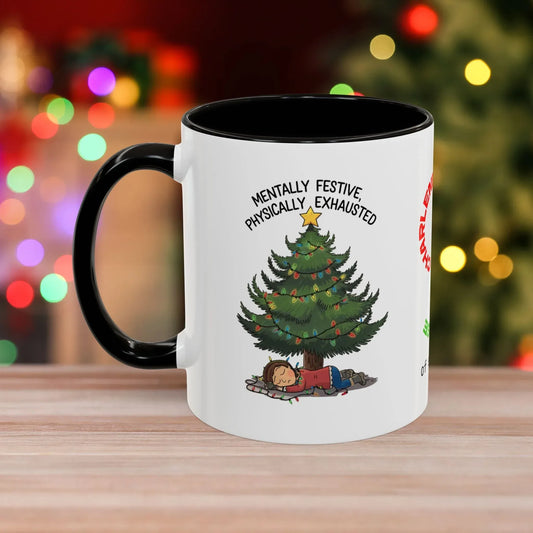 Shop our mentally festive christmas mug featuring the 11oz style option from MySisterIsASurvivor.