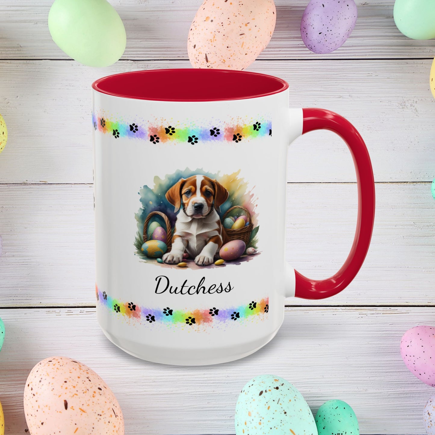 American Foxhound Easter puppy coffee mug, personalized cute dog gift, mental health support and cozy sipping