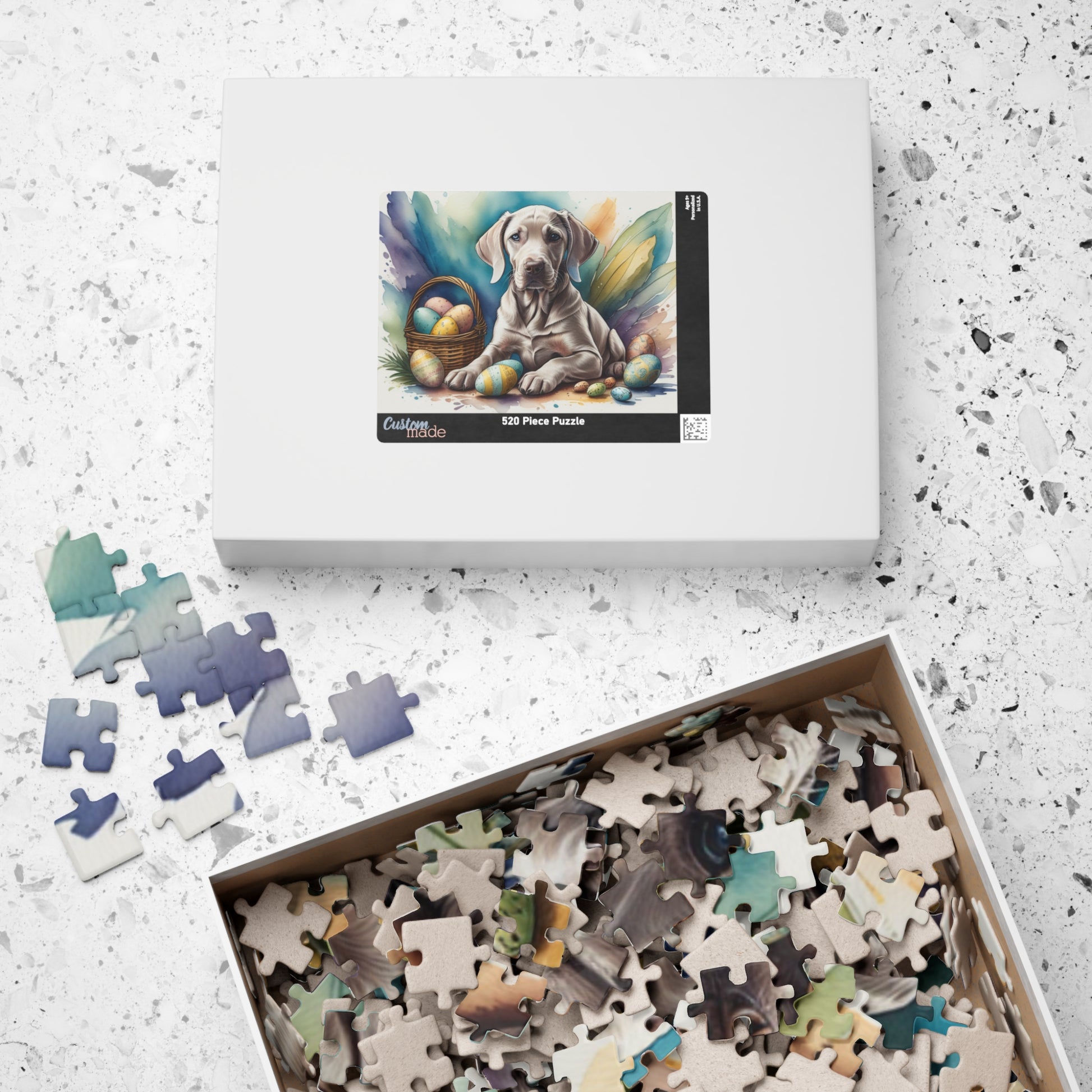 Weimaraner (Taupe) Easter Puppy Puzzle - Dog Lovers, Mental Health Benefits, Holiday Fun, Mindfulness, Stress Relief, Festive Gift