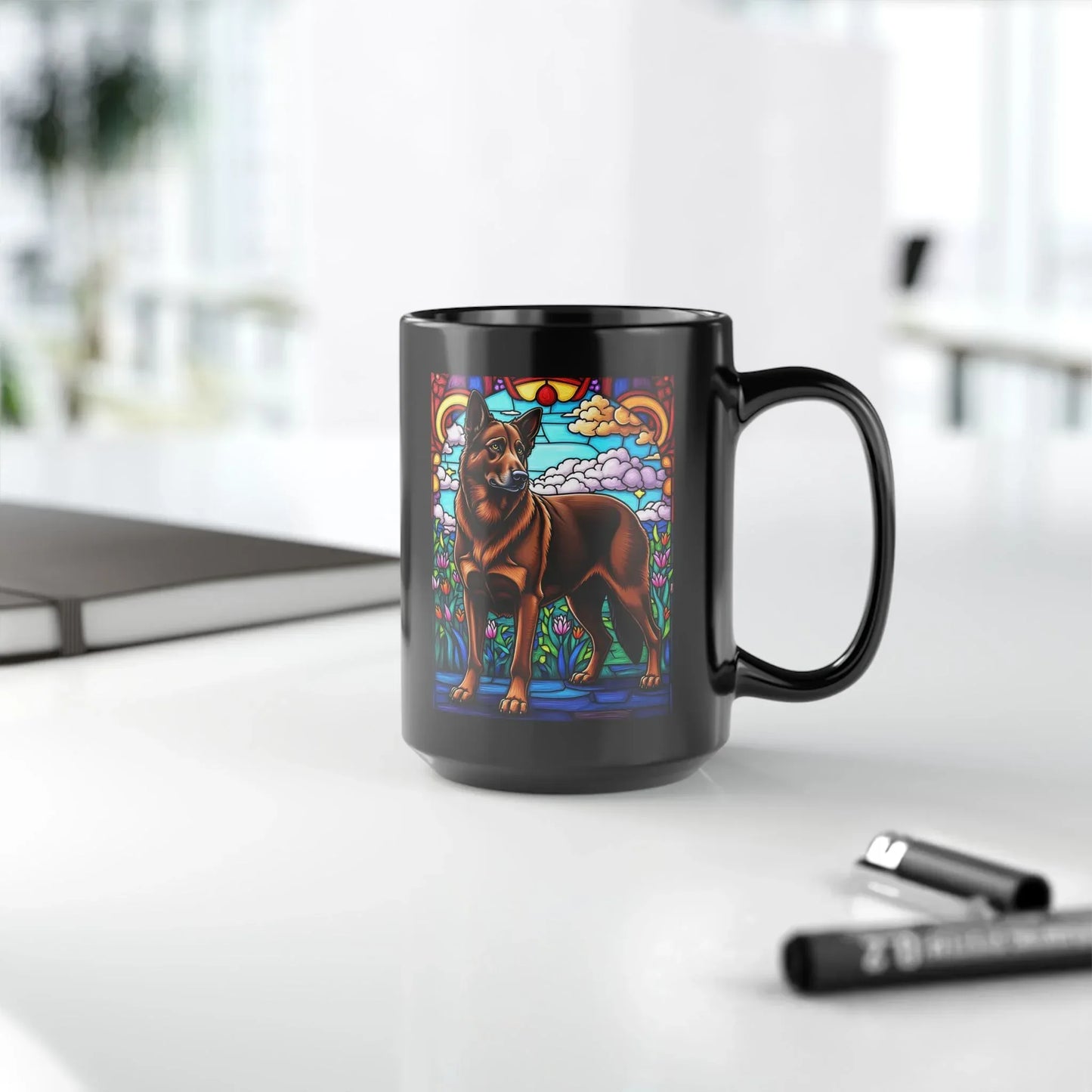 Shop our premium german shepherd liver personalized mug with stained glass design 11oz 15oz from MySisterIsASurvivor.
