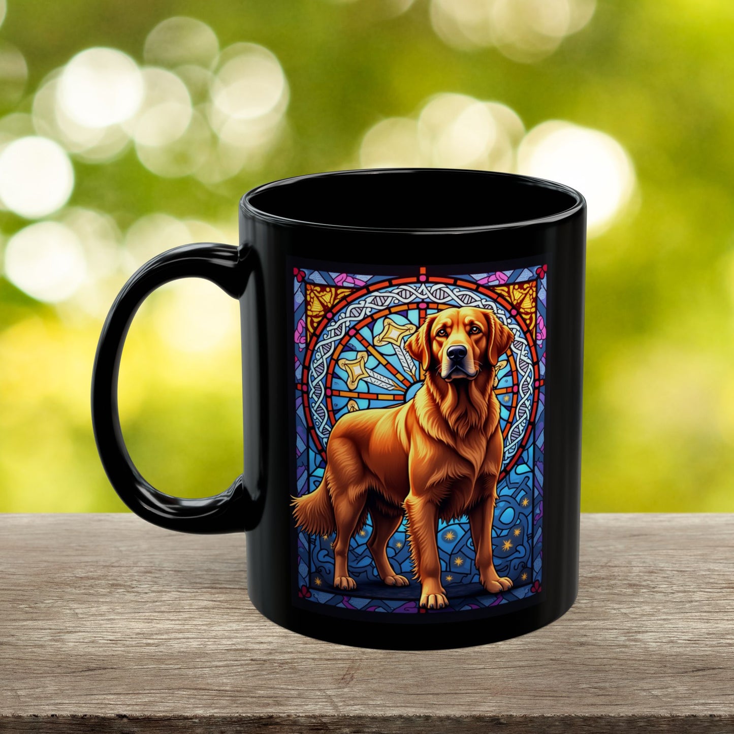 Red Golden Retriever personalized stained glass dog mug, custom gift for Golden Retriever parents