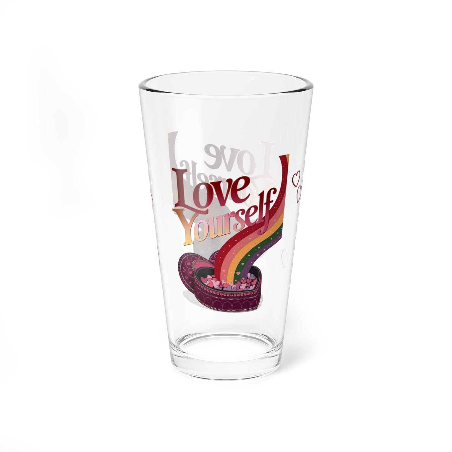 Love Yourself: Personalized Valentine's Day Affirmation Pint Glass – Valentine's Day Self-Care Gift, Mindful Positivity Drinkware