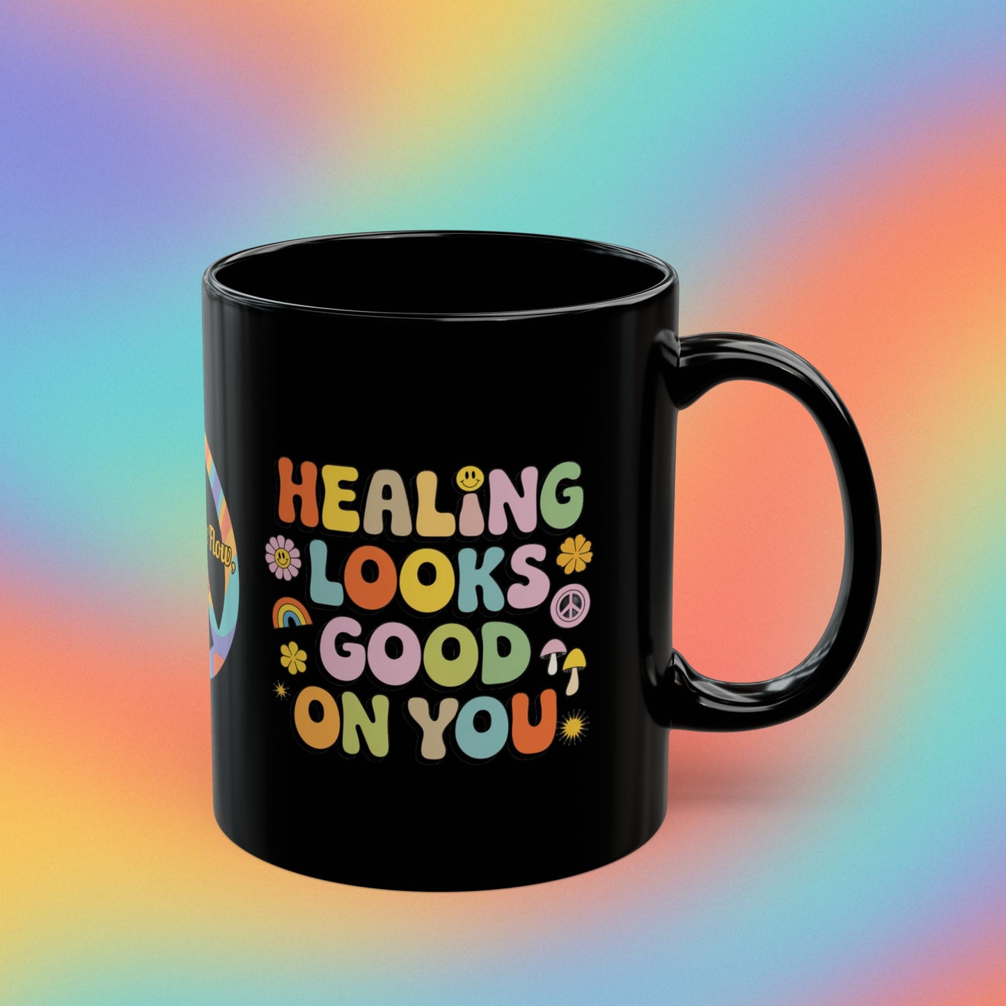 Healing Looks Good on You retro 70s self-love mental health coffee mug - MySisterIsASurvivor