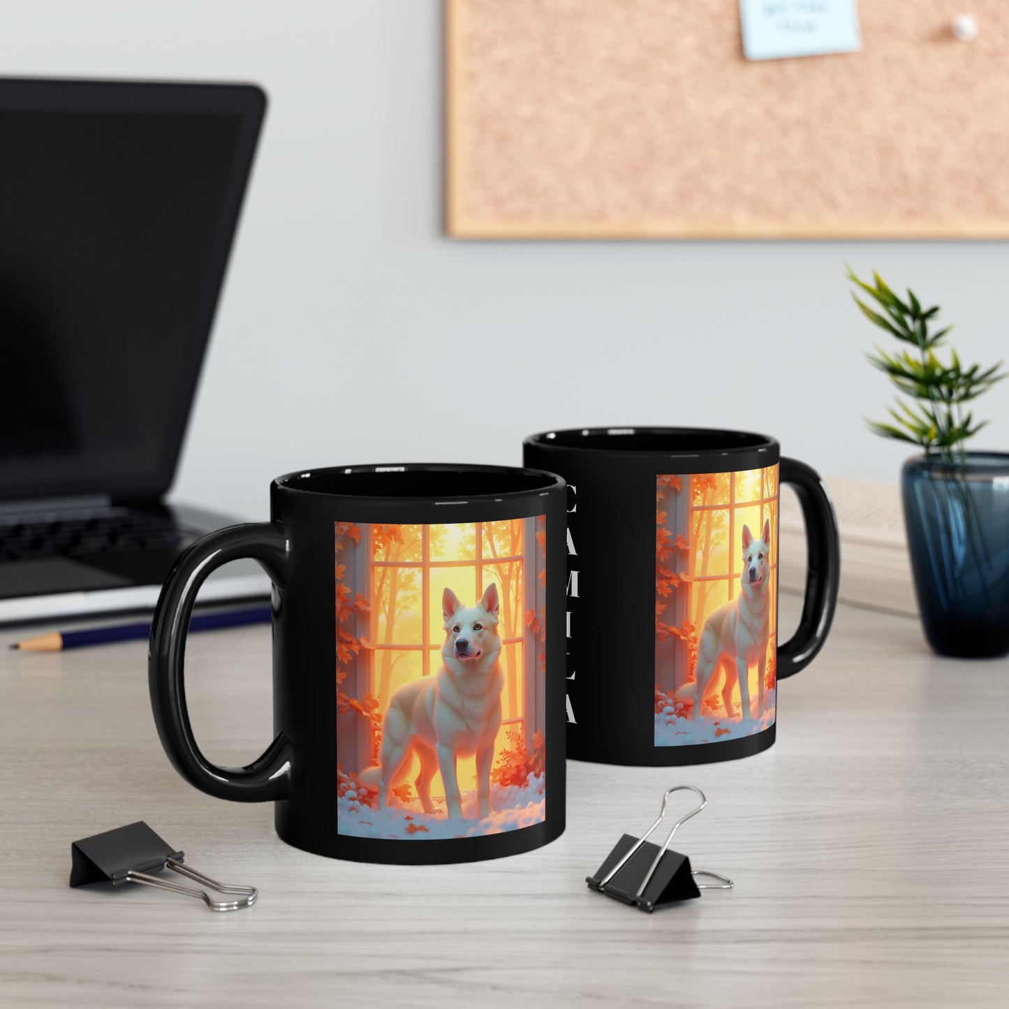 Cream German Shepherd Autumn Custom Mug - Personalized Fall Coffee Cup for Dog Owners & Gift Giving