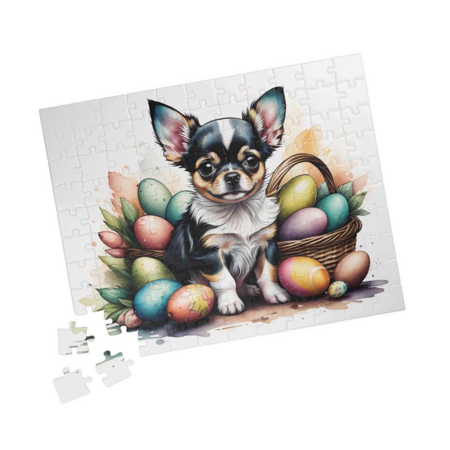 Chihuahua (Blue Tri) Easter Puppy Puzzle - Dog Lovers, Mental Health Benefits, Holiday Fun, Mindfulness, Stress Relief, Festive Gift