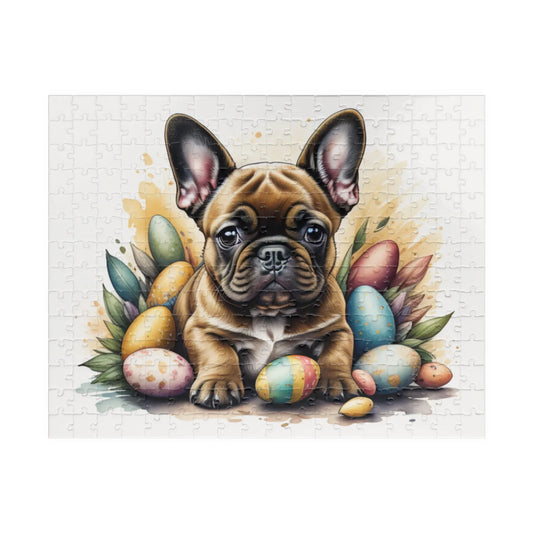 Shop our french bulldog fawn easter puppy puzzle dog lovers mental health benefits holiday fun mindfulness stress relief festive gift featuring the 252 pcs (Horizontal) style option from MySisterIsASurvivor.