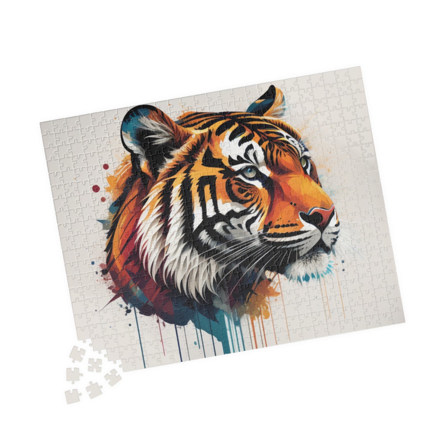 Expressive tiger artwork symbolizing inner courage and confidence, featured on a jungle-themed puzzle