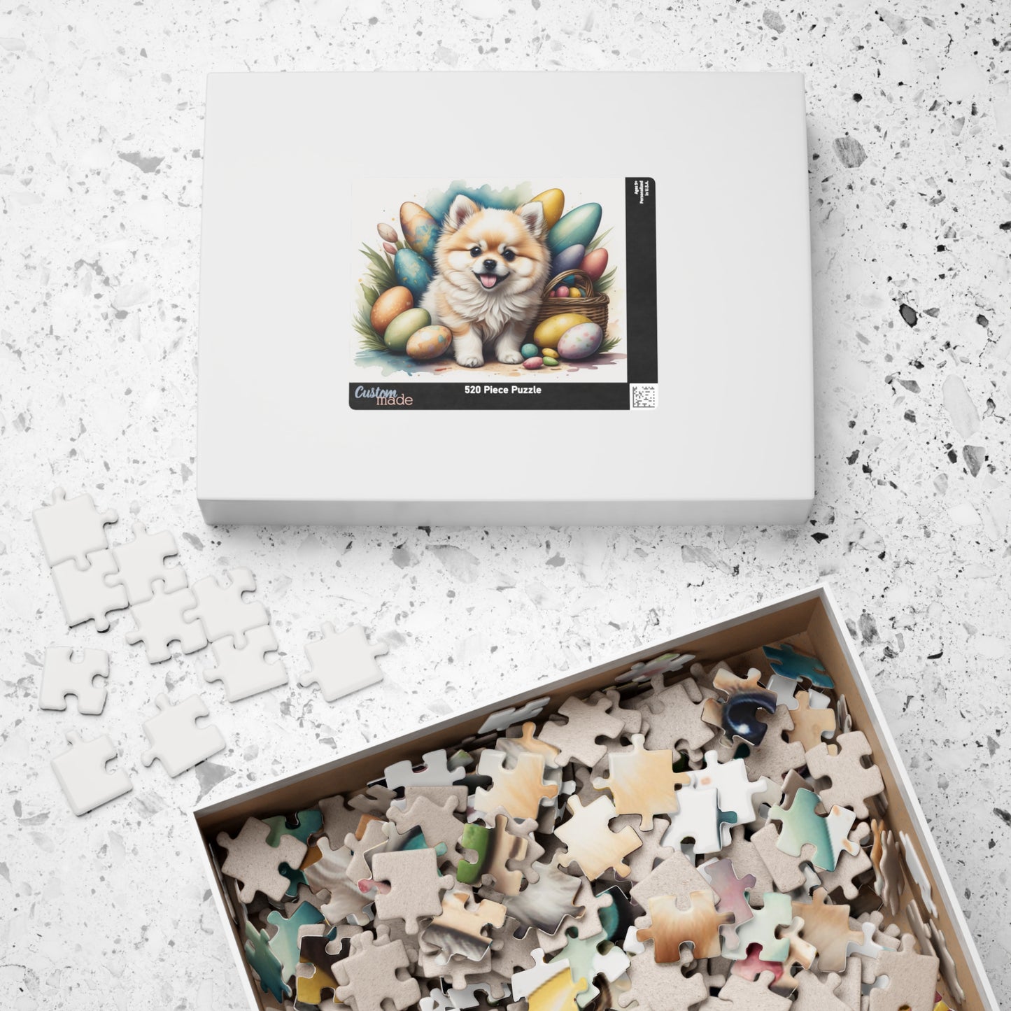 Pomeranian (Cream) Easter Puppy Puzzle - Dog Lovers, Mental Health Benefits, Holiday Fun, Mindfulness, Stress Relief, Festive Gift