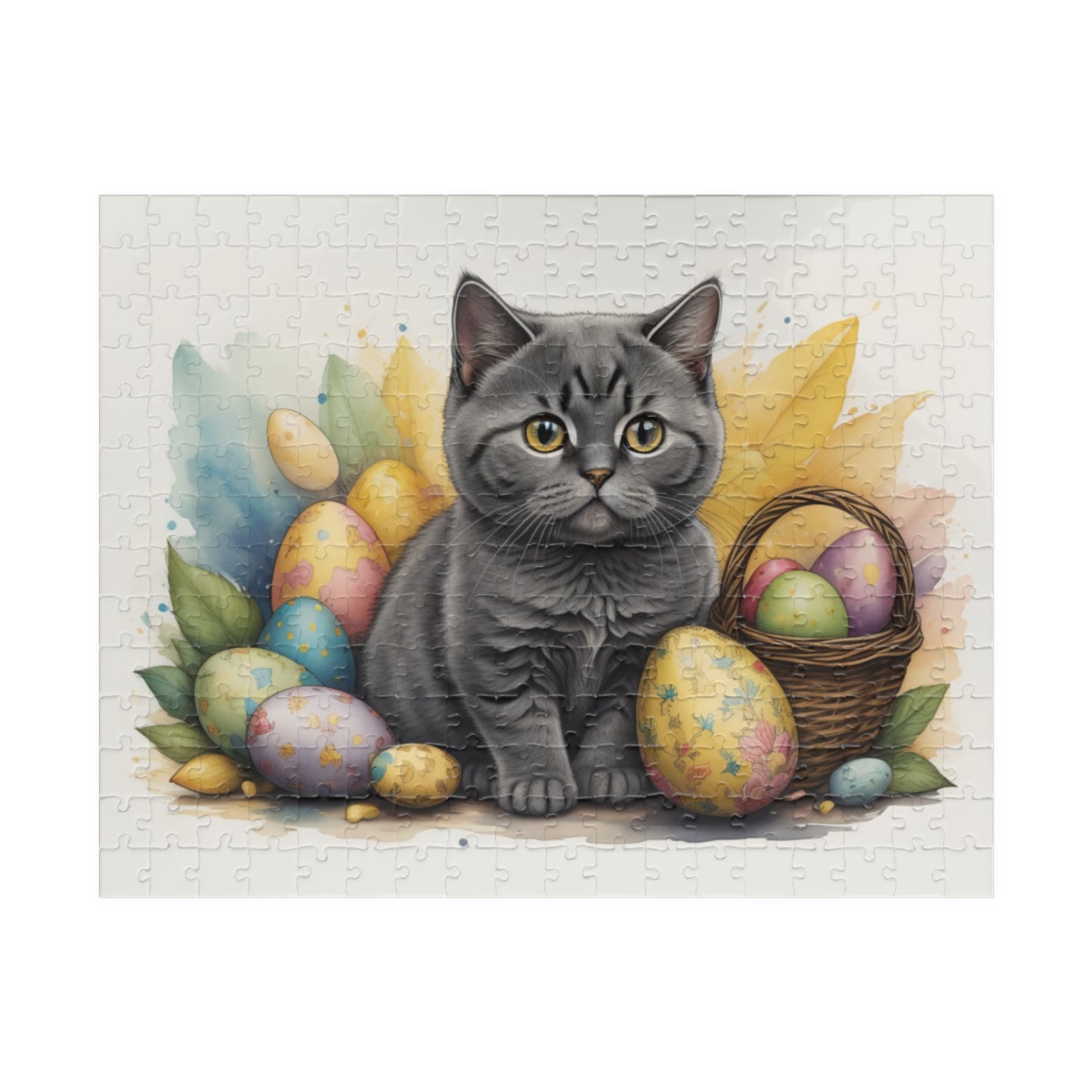 British Shorthair Easter Kitten Puzzle - Cat Lovers, Mental Health Benefits, Holiday Fun, Mindfulness, Stress Relief, Festive Gift
