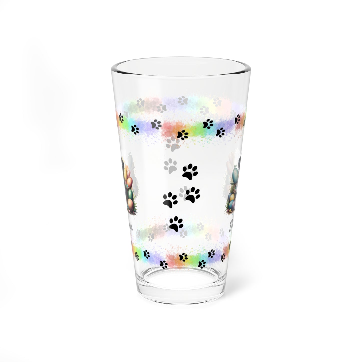Australian Shepherd Personalized Easter Puppy 16oz Pint Glass - Custom Dog Design, Mental Health Gift, Easter Décor, and Festive Celebrations