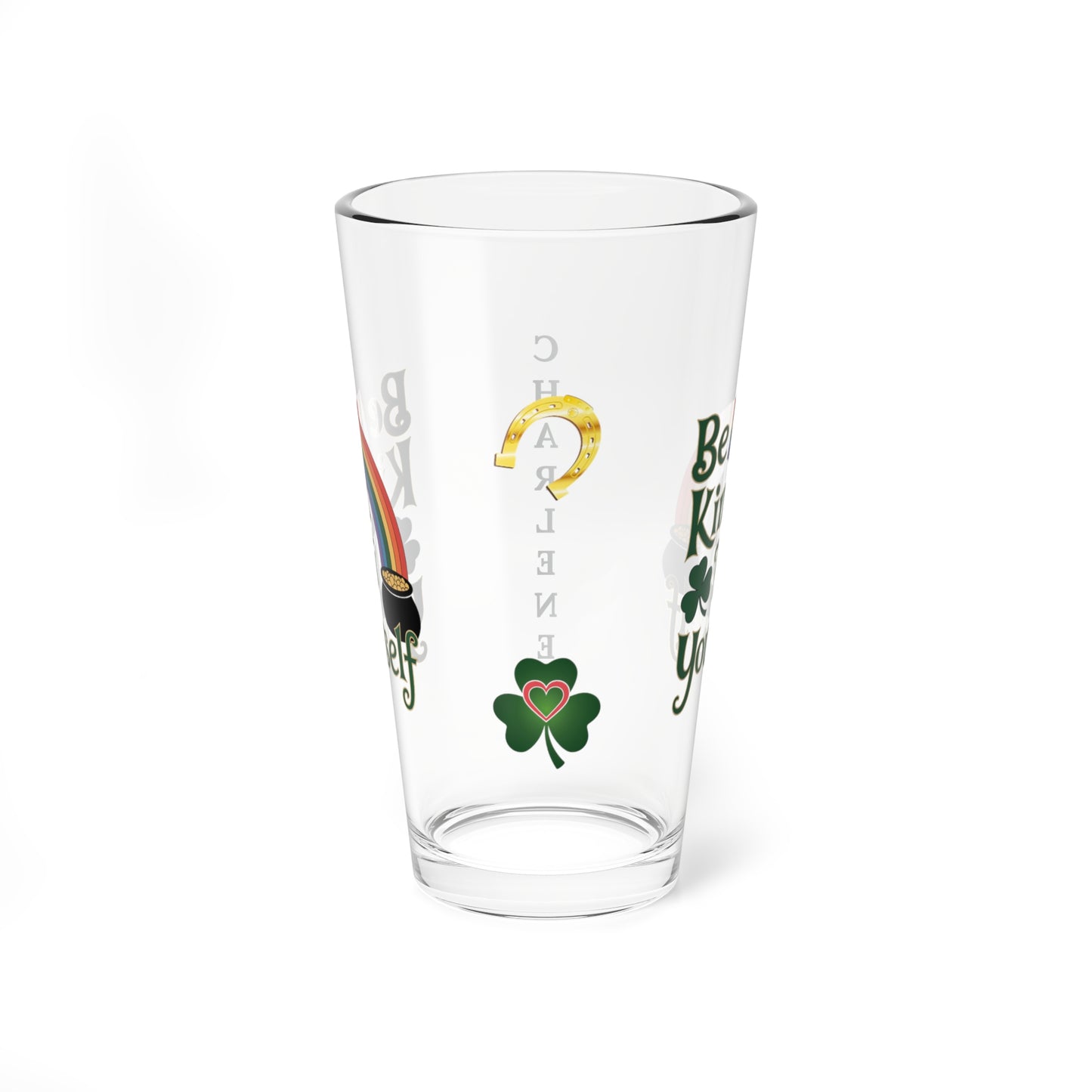 Be Kind To Yourself: Personalized St. Patrick's Day Pint Glass - Customizable Name for Happiness and Positivity