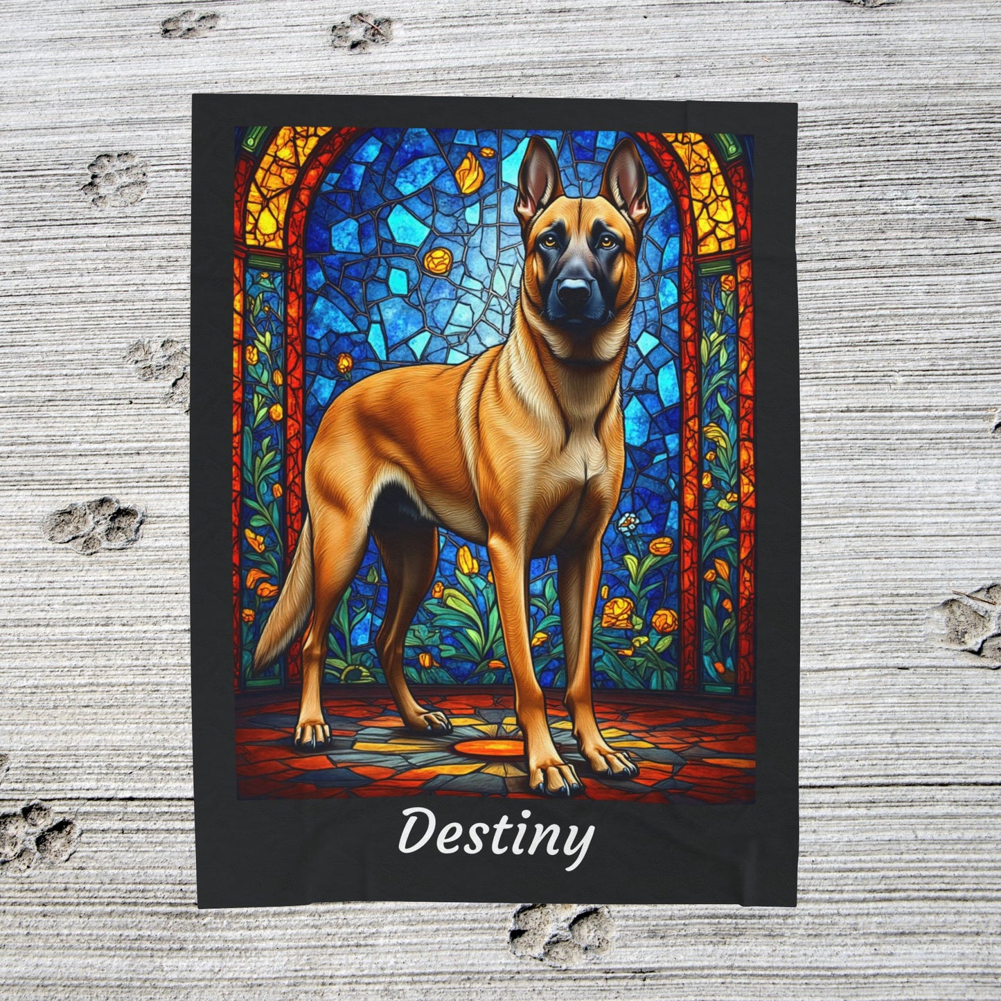 Belgian Malinois Fawn Coat Velveteen Blanket, Artistic Dog Throw, Custom Gift for Dog Owners