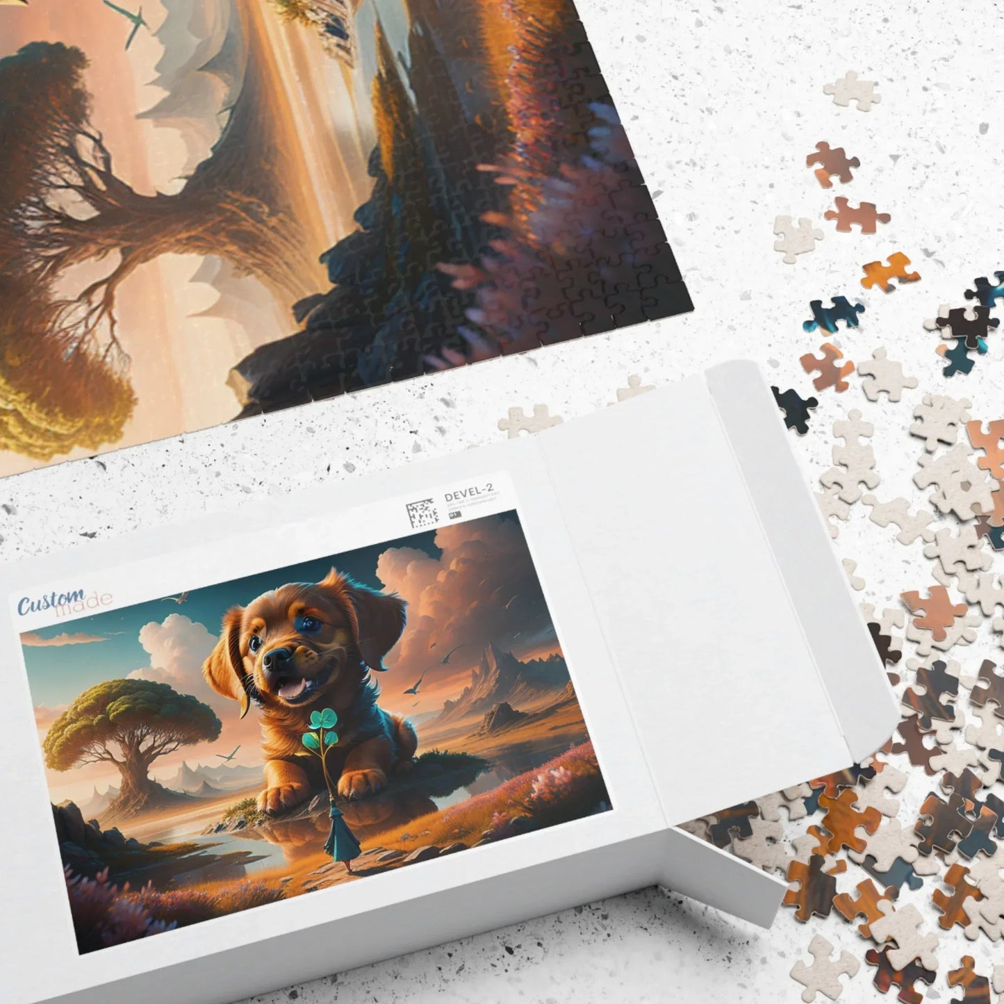 Shop our premium shamrock serenity puppy st patricks day mental health puzzle from MySisterIsASurvivor.