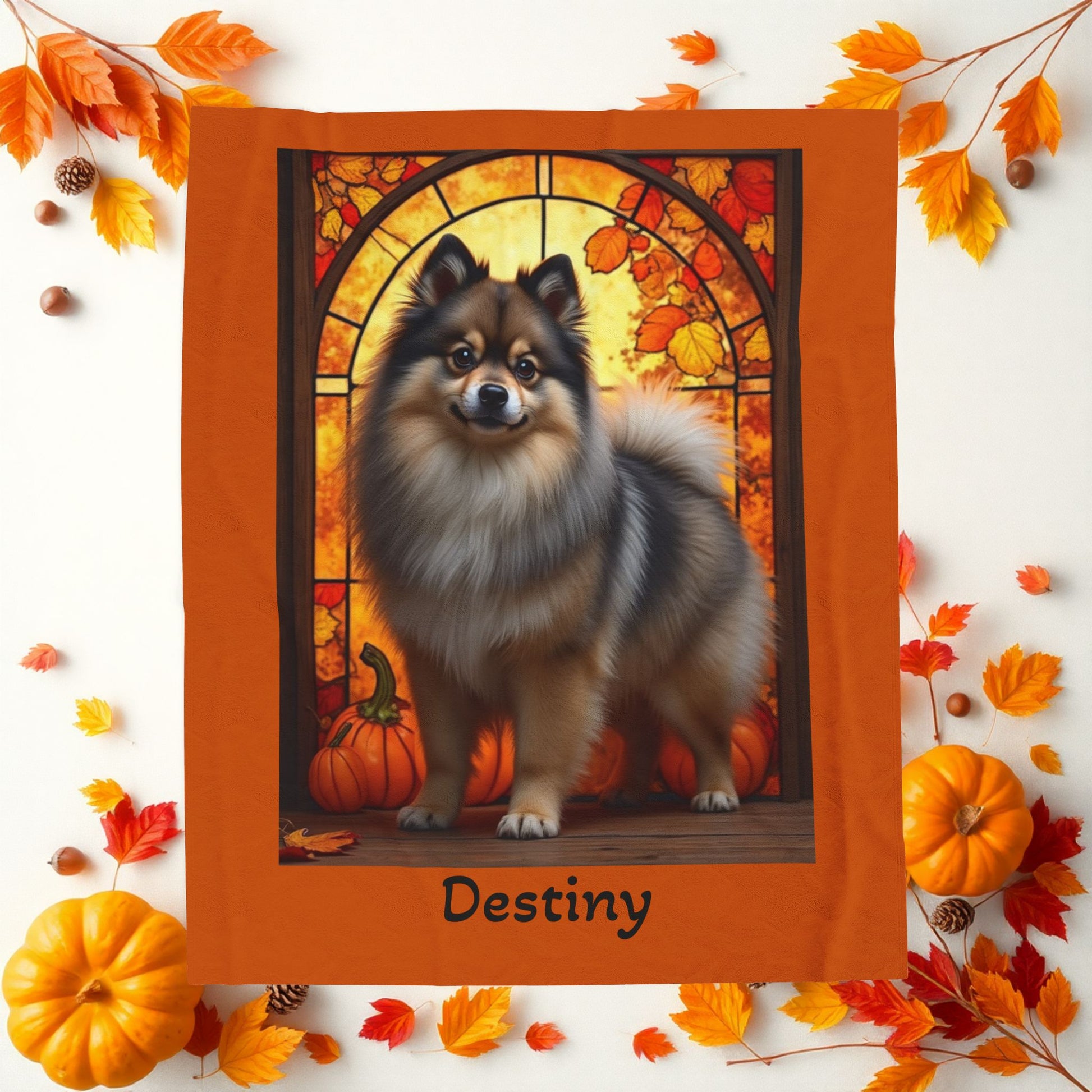 Pomeranian Wolf Sable Coat Velveteen Plush Blanket, Cozy Dog Mom Dad Plush Throw