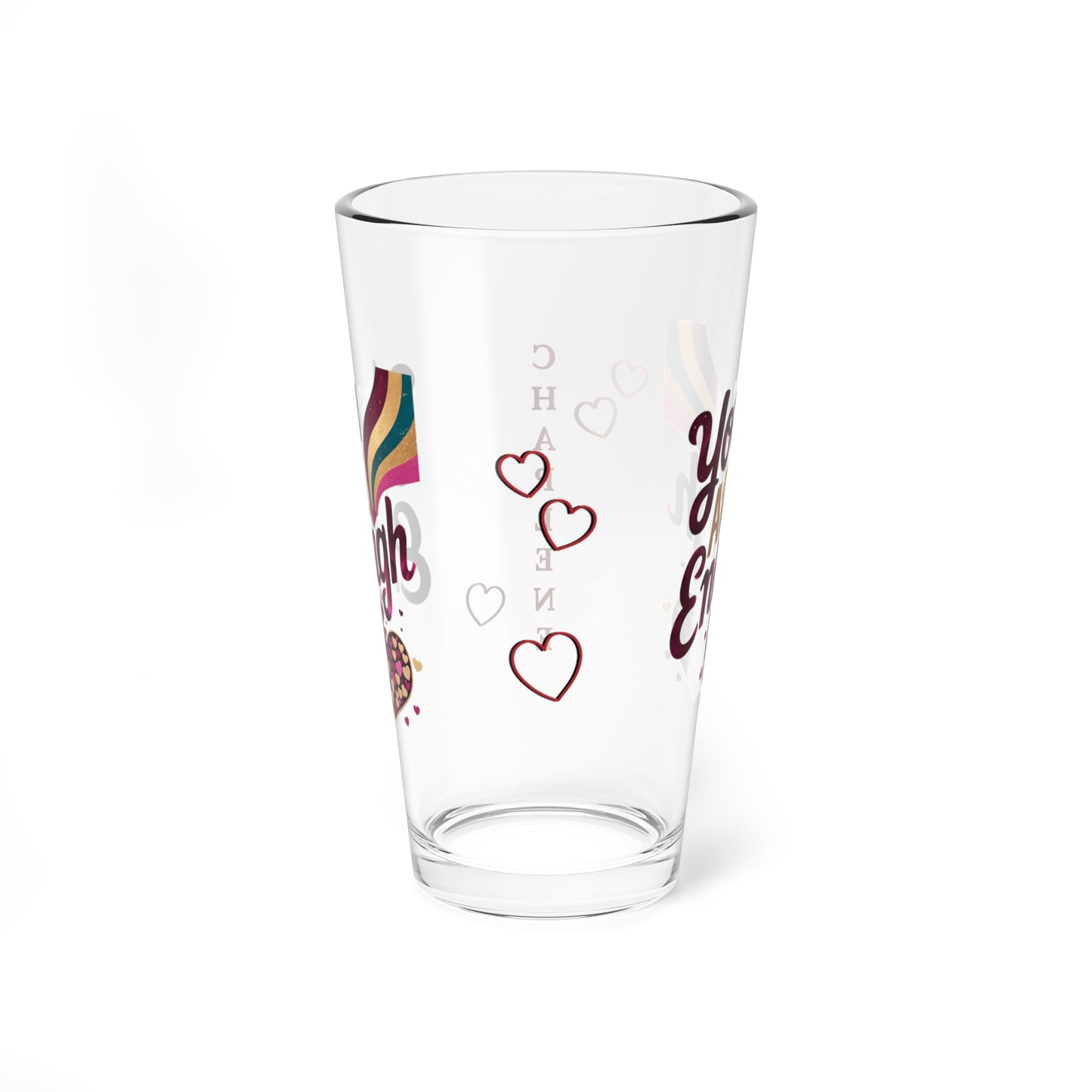 You Are Enough: Personalized Valentine's Day Affirmation Pint Glass – Valentine's Day Self-Care Gift, Mindful Positivity Drinkware