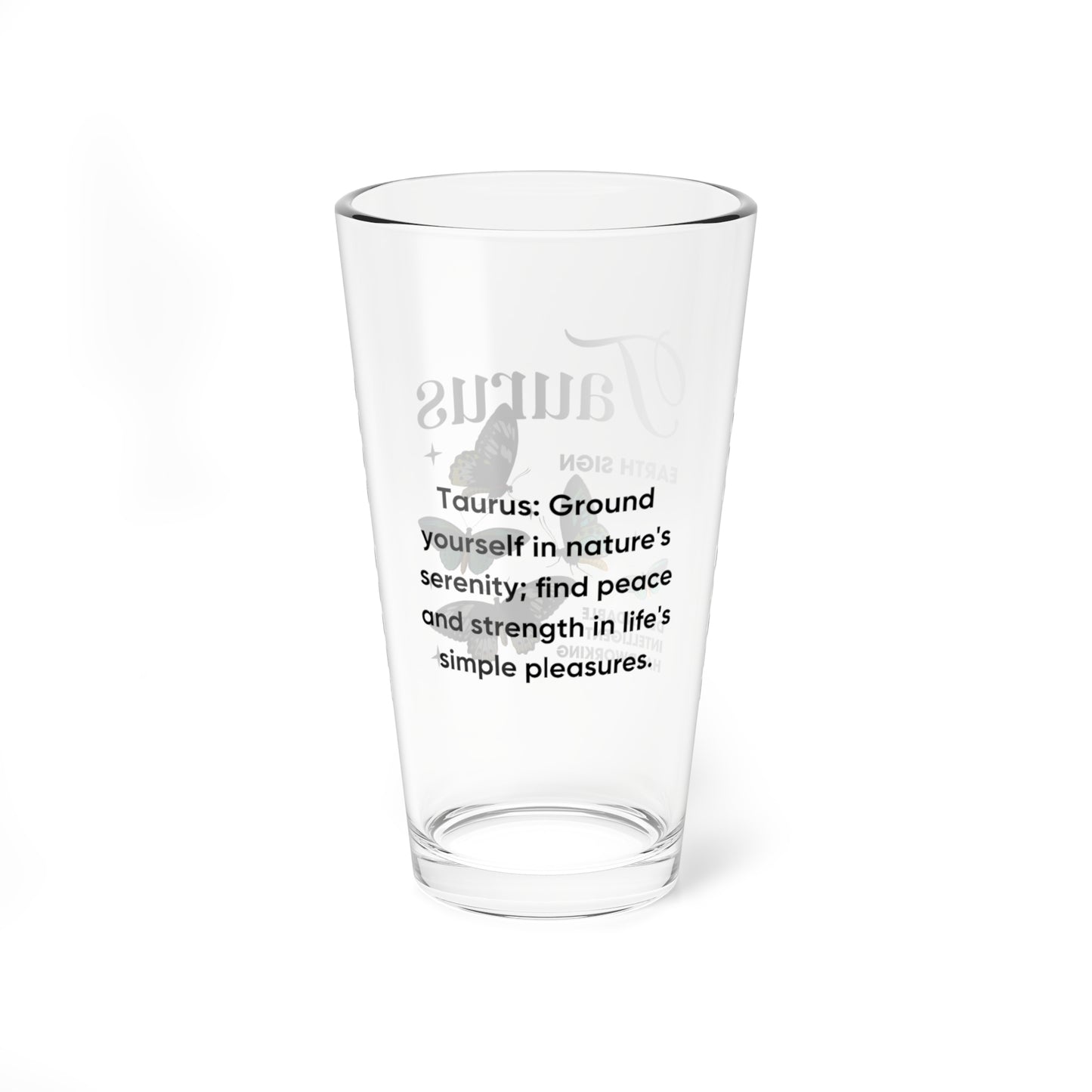 Taurus Zodiac Pint Glass 16oz, Astrology Drinkware, Horoscope Gift, Zodiac Glass, Birthday Gift, Cosmic Glassware, Astrology Themed Drinkware