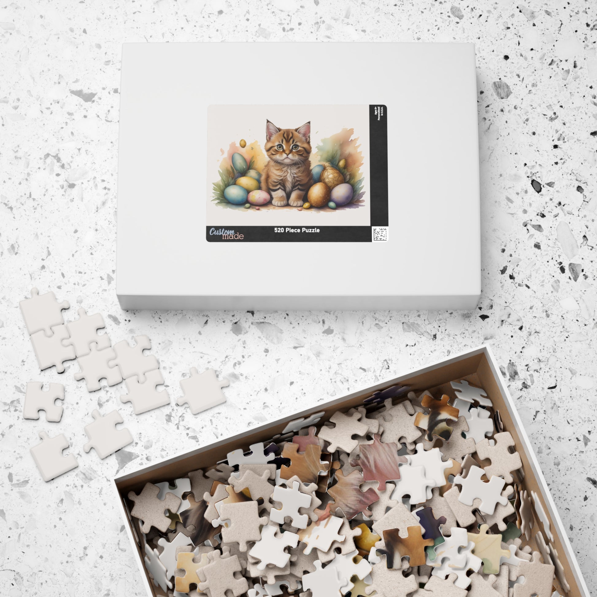 Bobtail Easter Kitten Puzzle - Cat Lovers, Mental Health Benefits, Holiday Fun, Mindfulness, Stress Relief, Festive Gift