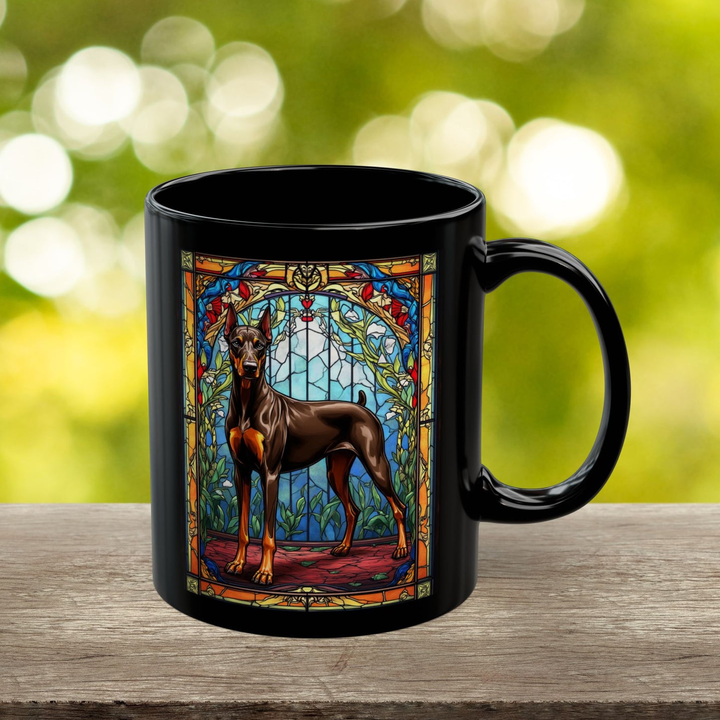 Doberman Pinscher (Red & Rust) Personalized Mug, Pet Lover Mug, Dog Coffee Mug, Custom Dobie Name Mug, Dog Lover Gift, Dog-Themed Mug