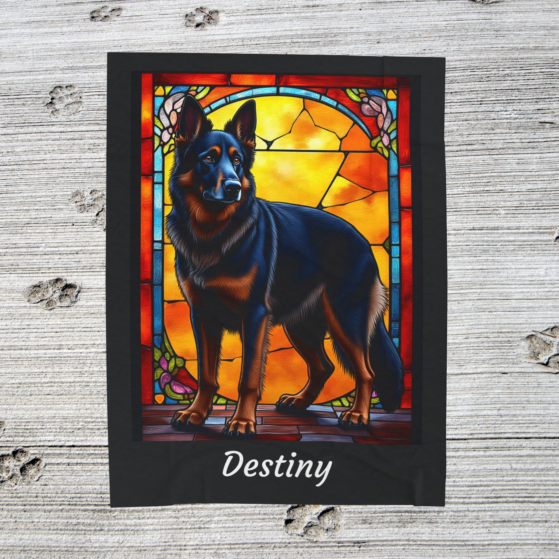 German Shepherd Black & Red Coat Blanket, Personalized Dog Lover Throw, Gift for Humans