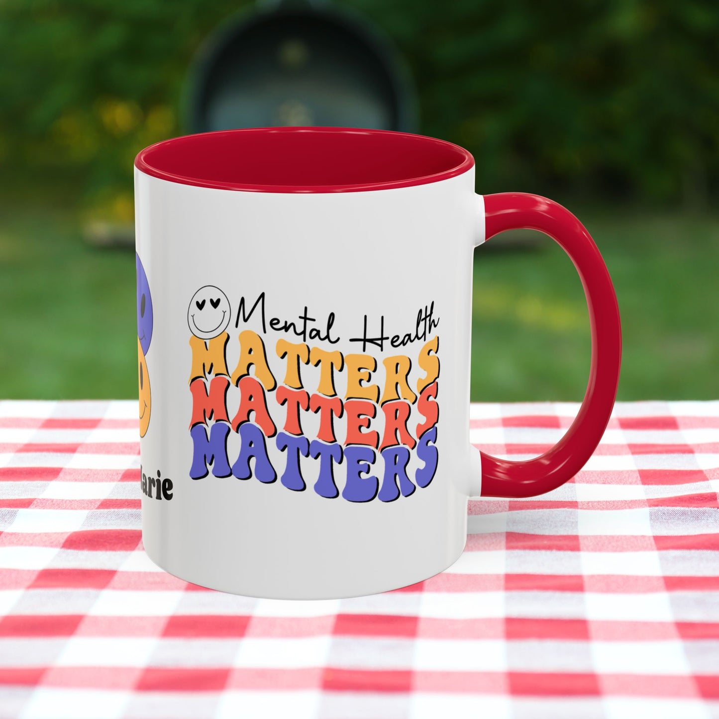 Mental Health Matters - Custom Retro Uplifting Mug for Mental Health Support & Emotional Well-Being