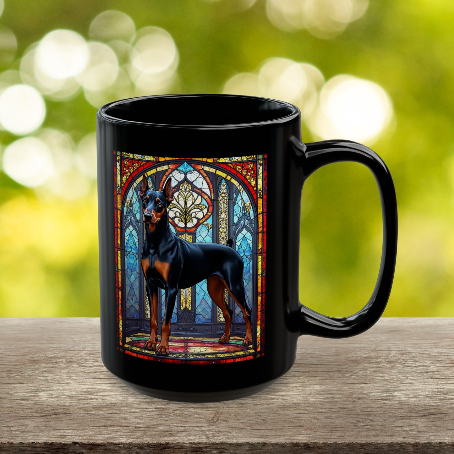 Doberman Pinscher (Black & Rust) Personalized Mug, Pet Lover Mug, Dog Coffee Mug, Custom Dobie Name Mug, Dog Lover Gift, Dog-Themed Mug