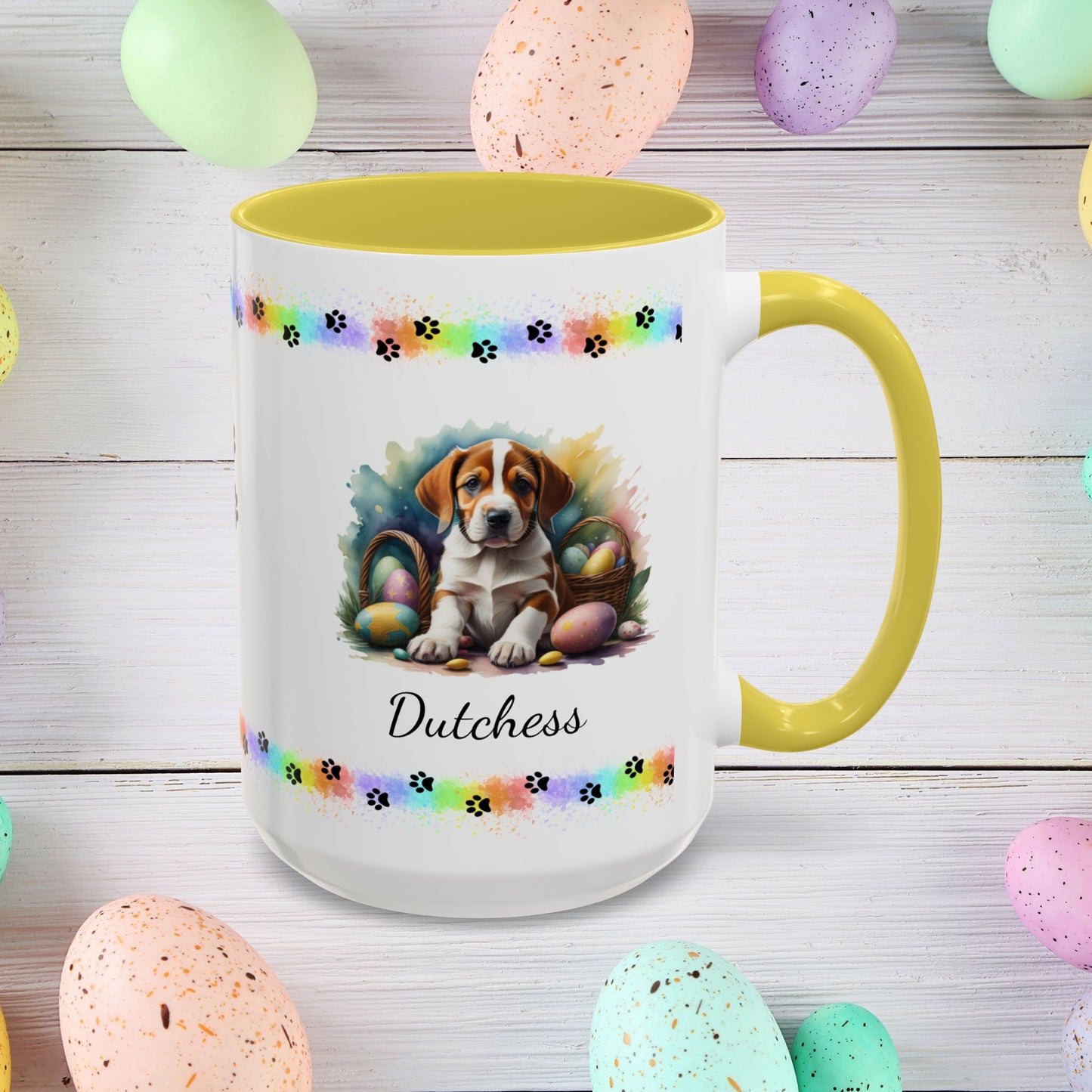 American Foxhound Easter puppy coffee mug, personalized cute dog gift, mental health support and cozy sipping