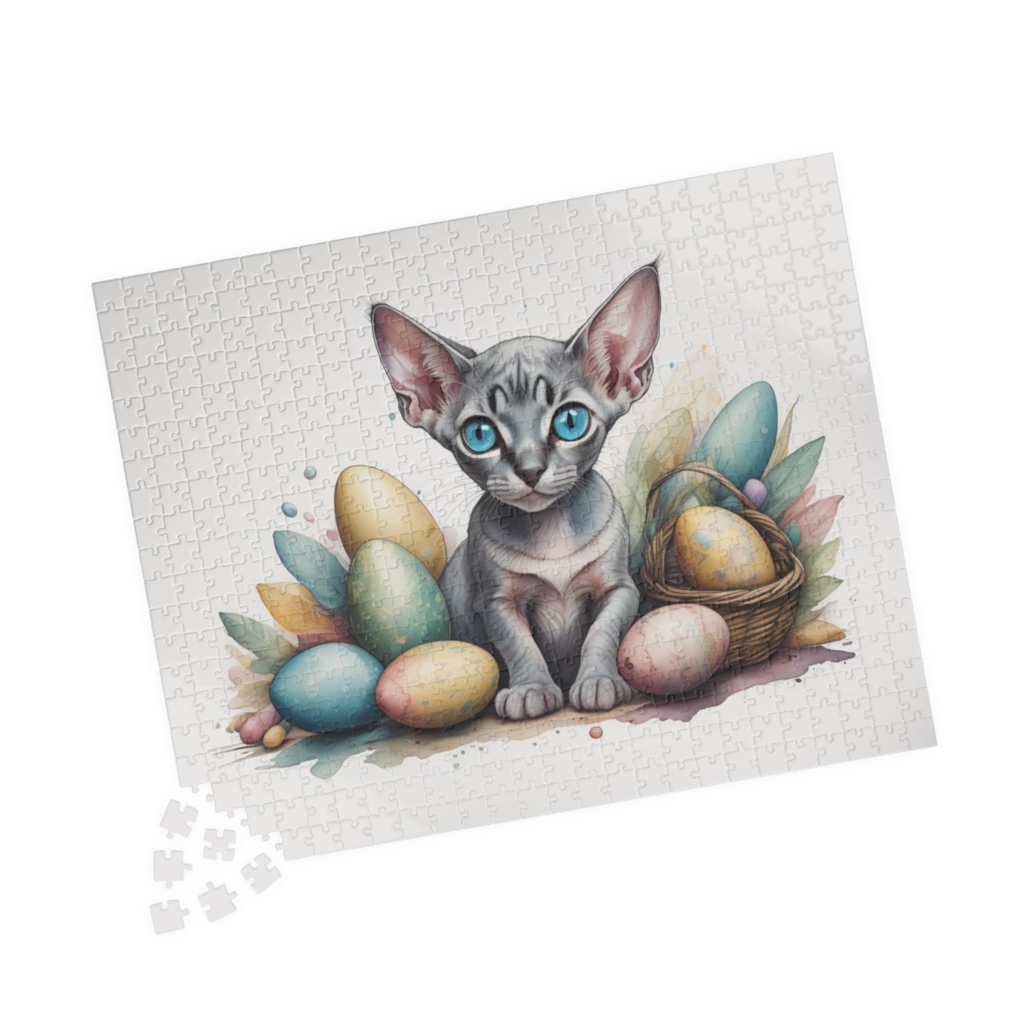 Sphynx Easter Kitten Puzzle - Cat Lovers, Mental Health Benefits, Holiday Fun, Mindfulness, Stress Relief, Festive Gift