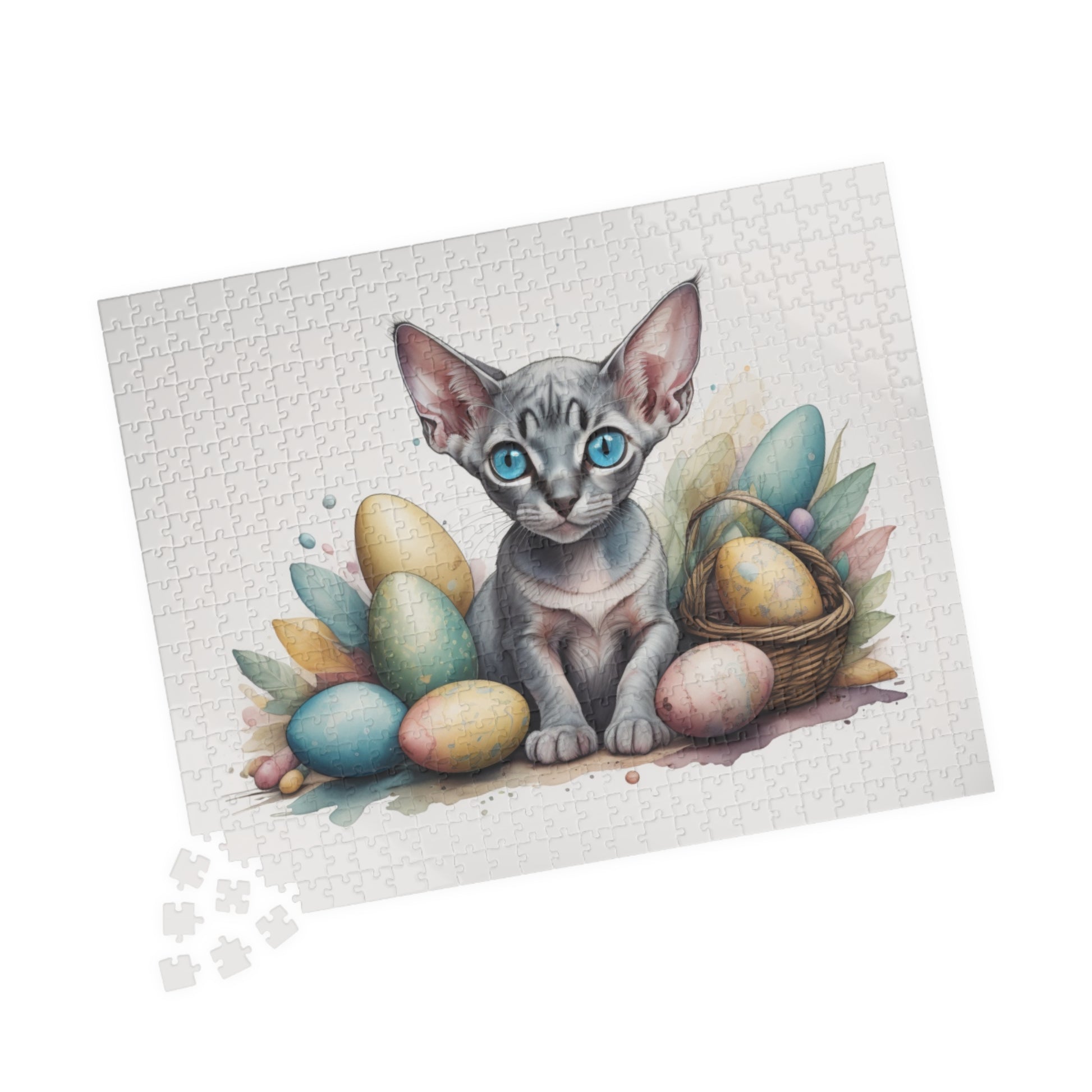 Sphynx Easter Kitten Puzzle - Cat Lovers, Mental Health Benefits, Holiday Fun, Mindfulness, Stress Relief, Festive Gift