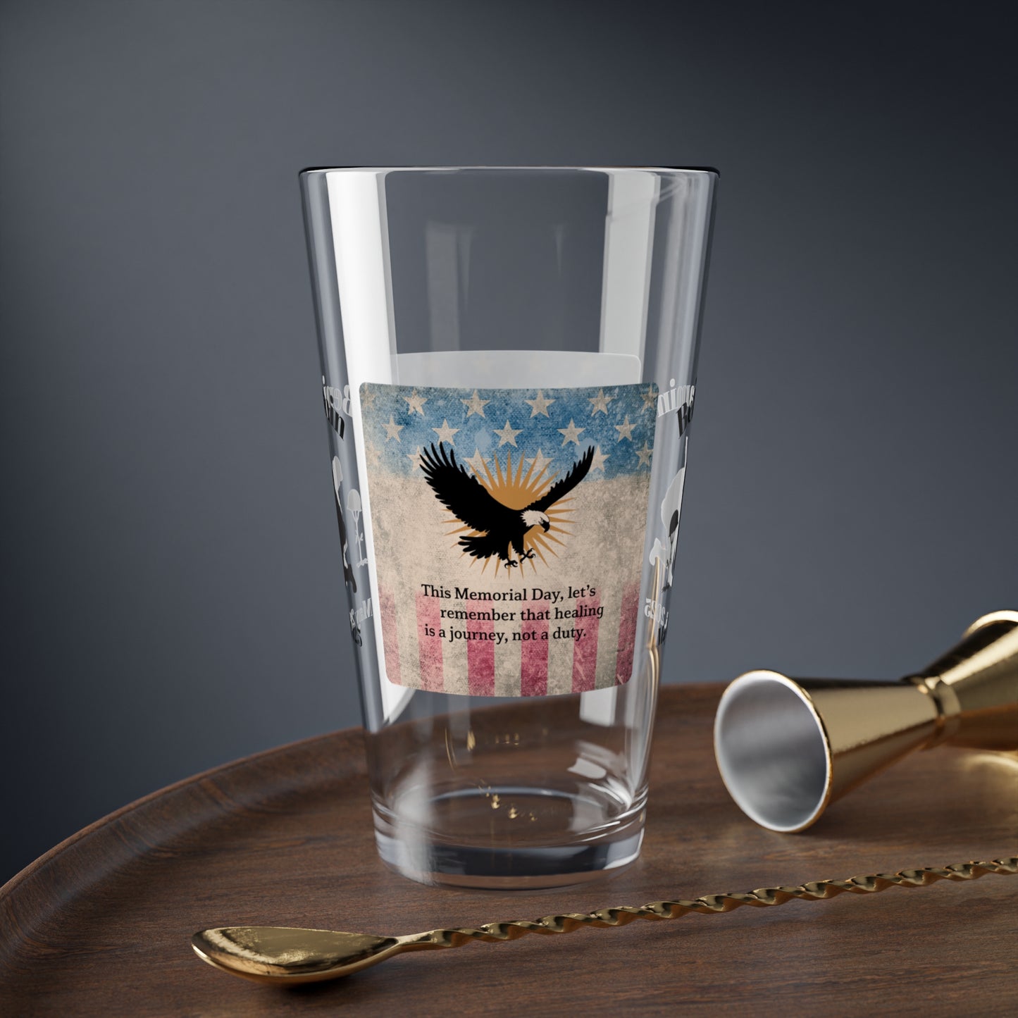 Personalized Memorial Day Pint Glass - "This Memorial Day, Let's Remember", PTSD Awareness Gift for Veterans & Memorial Days