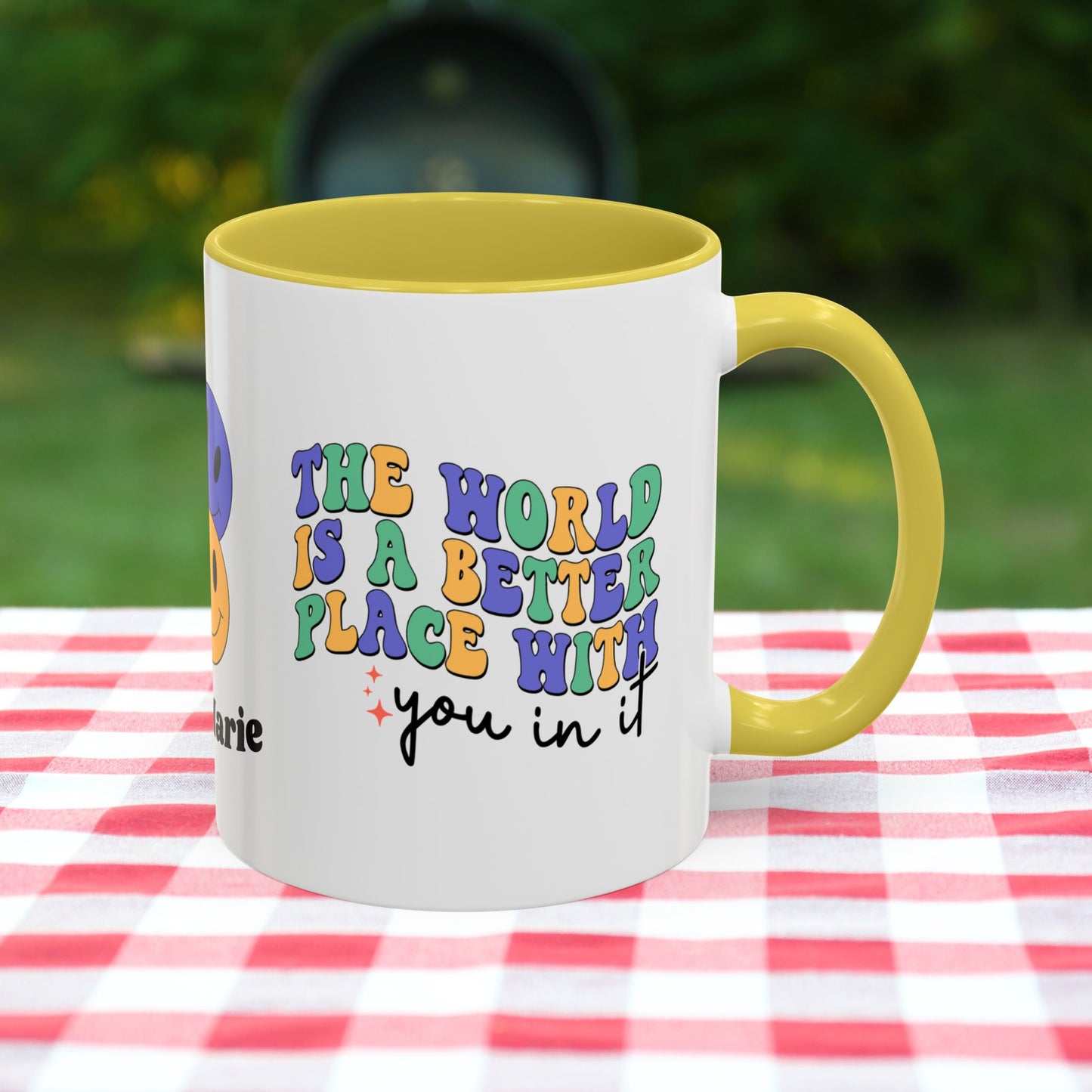 The World is a Better Place with You in It - Custom Retro Inspirational Wellness Mug for Mental Health Support