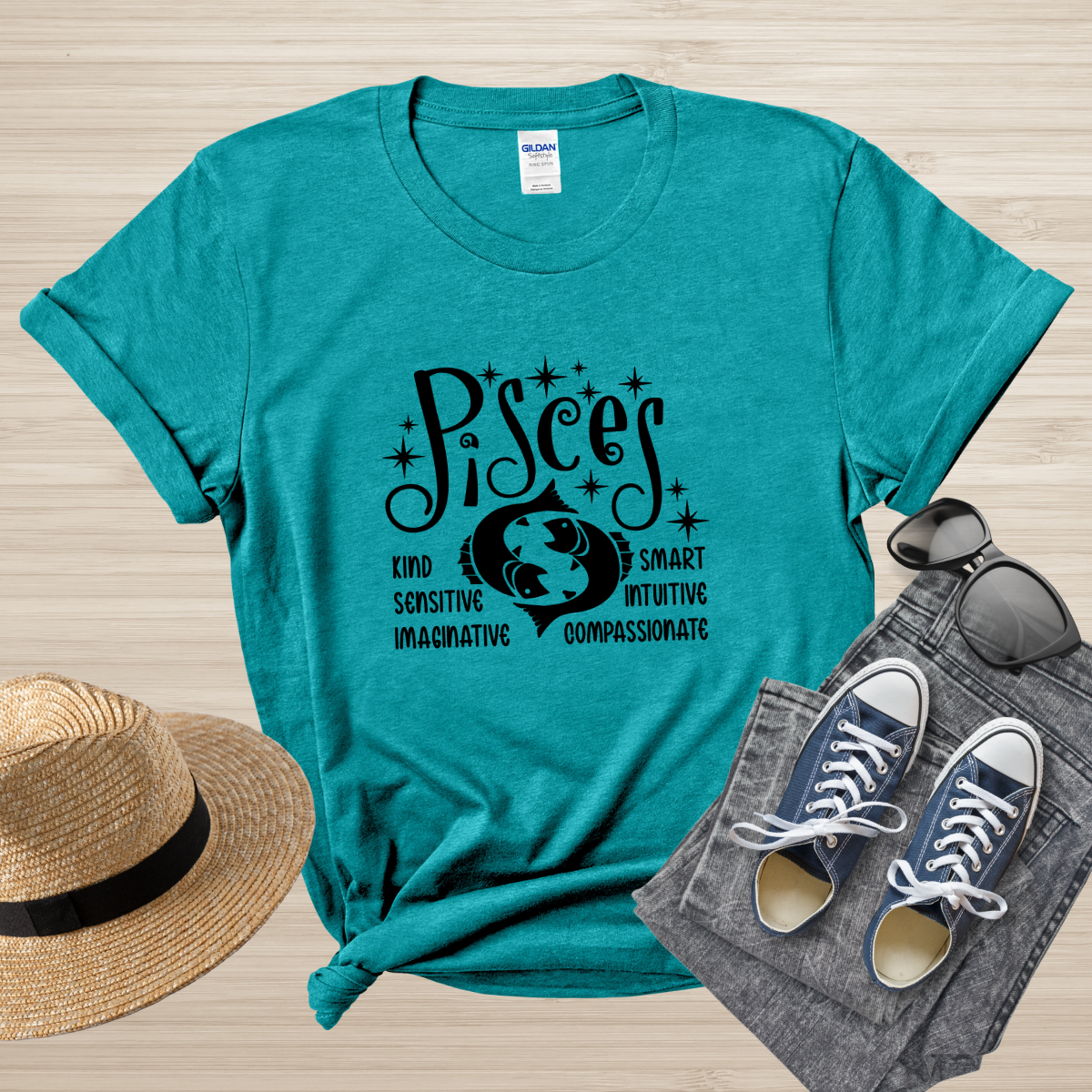 Pisces Zodiac T-Shirt, astrology horoscope tee, Pisces birthday shirt gift for men or women