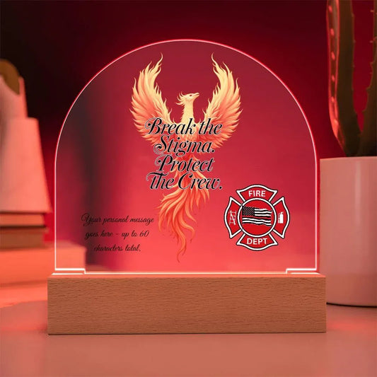 Shop our 7 acrylic dome plaque break the stigma protect the crew featuring the Battery Powered LED Base style option from MySisterIsASurvivor.