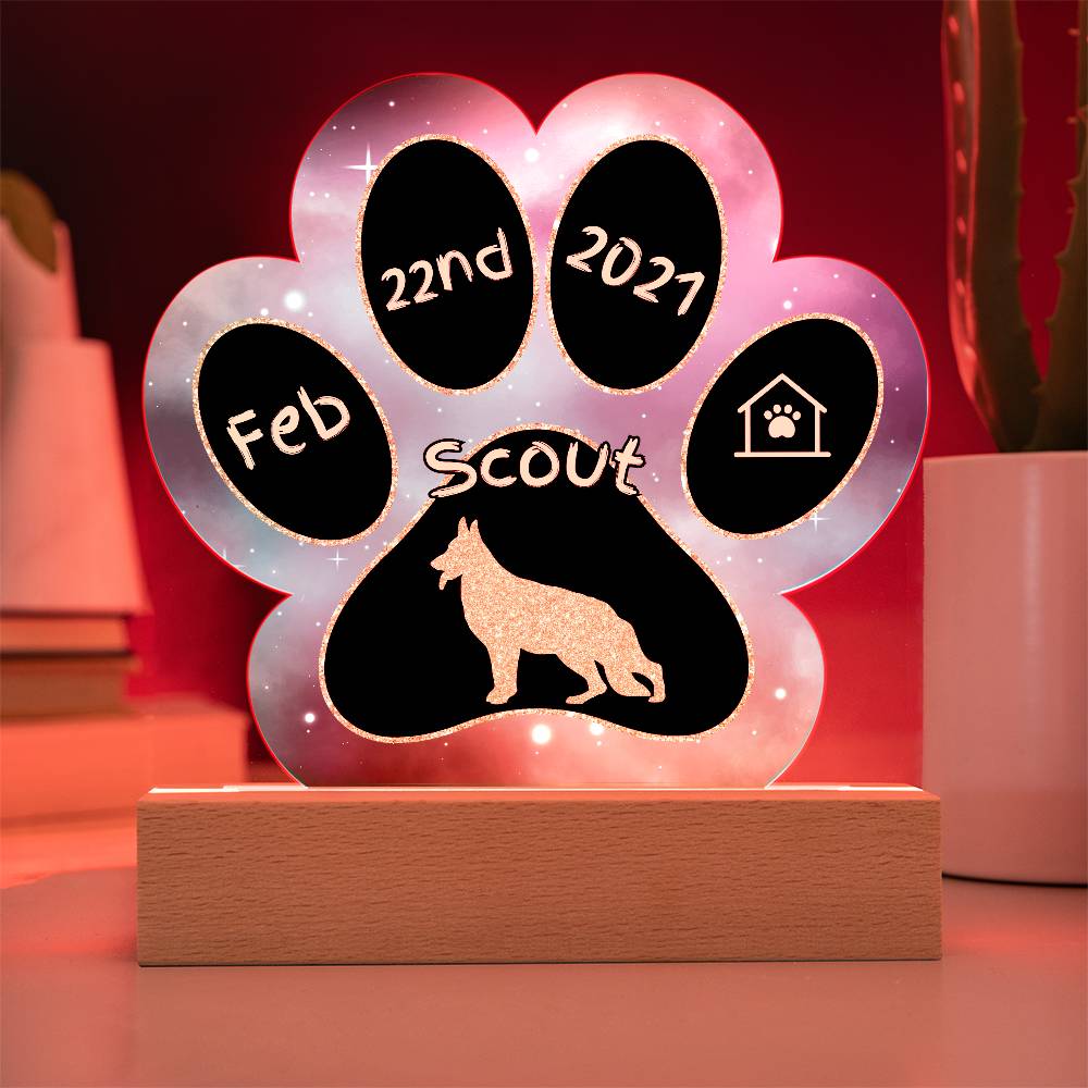 German Shepherd Gotcha Day plaque - personalized 7" acrylic dog keepsake