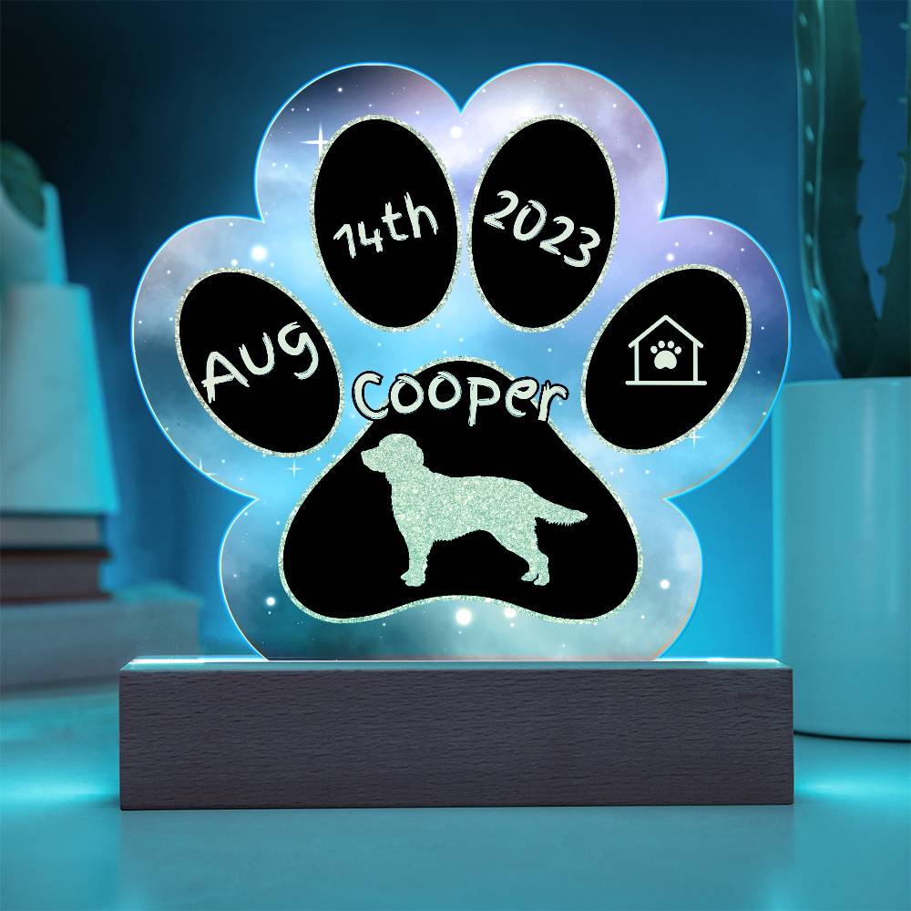Irish Setter personalized Gotcha Day acrylic dog plaque - 7" paw print gift