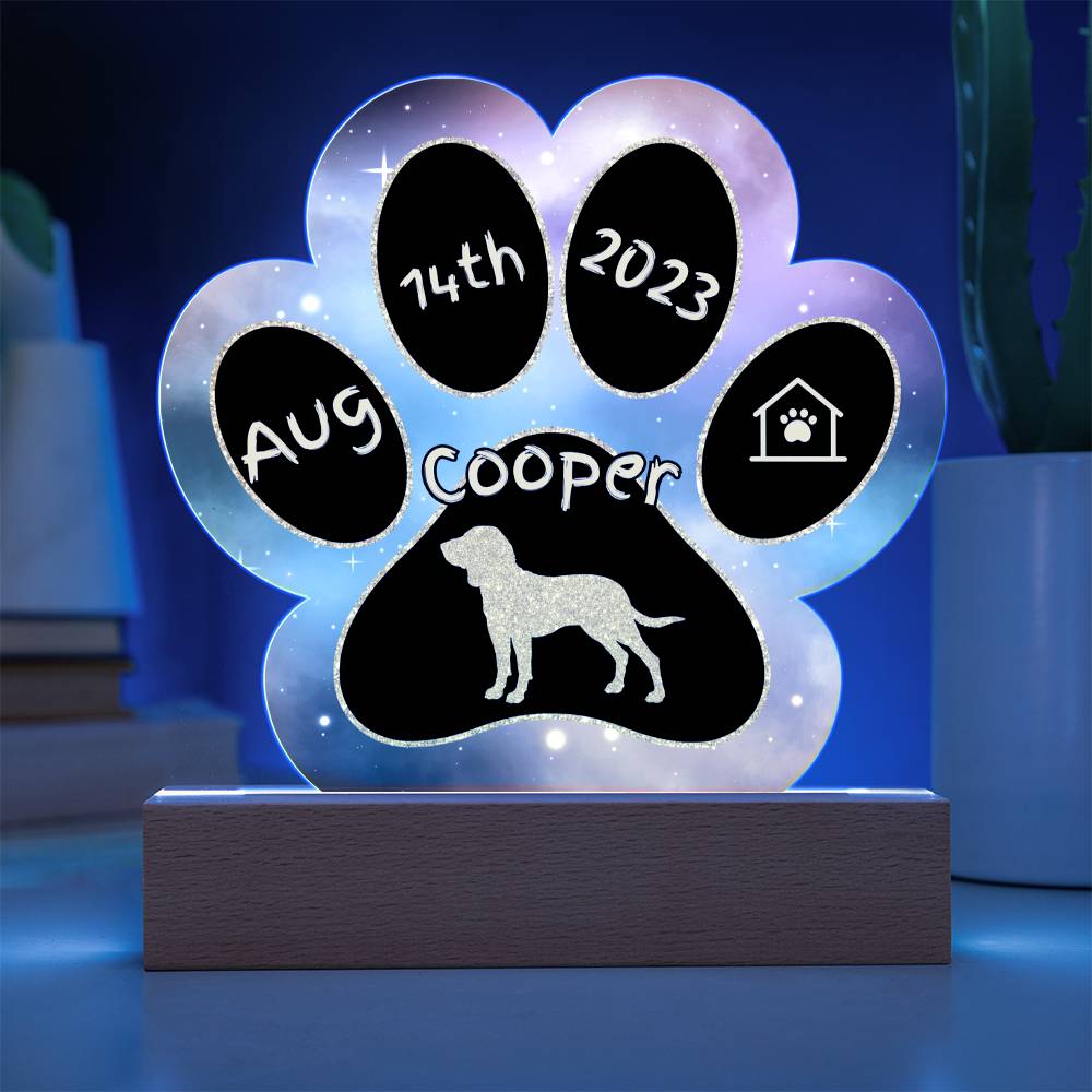 Majestic Tree Hound Gotcha Day plaque - personalized 7" acrylic dog sign