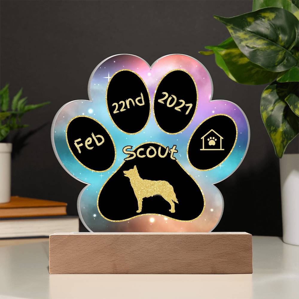 Mudi Gotcha Day plaque - personalized 7" acrylic dog keepsake