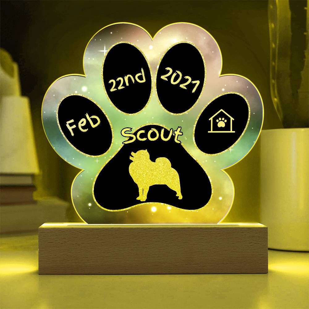 Pomeranian Gotcha Day plaque - personalized 7" acrylic dog keepsake