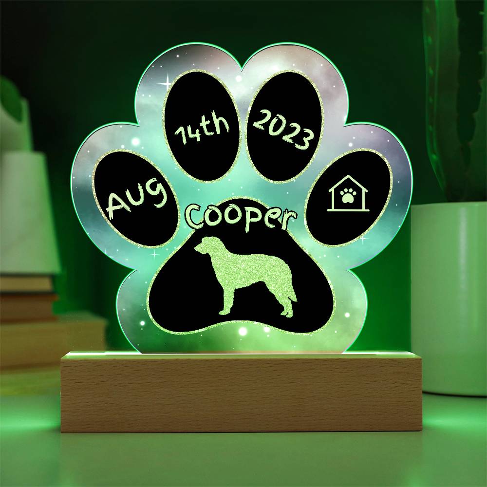 Scottish Deerhound personalized Gotcha Day acrylic dog plaque - 7" paw print gift