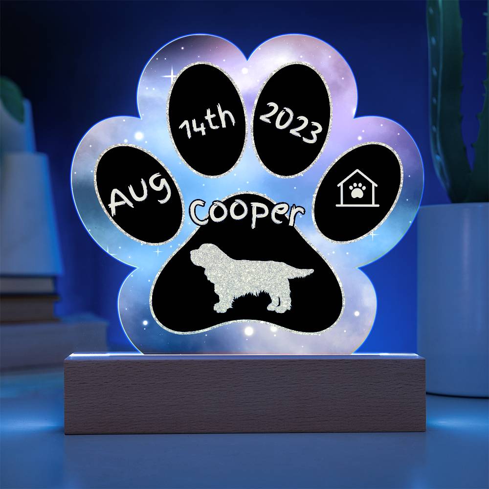 Sussex Spaniel Gotcha Day plaque - personalized 7" acrylic dog keepsake