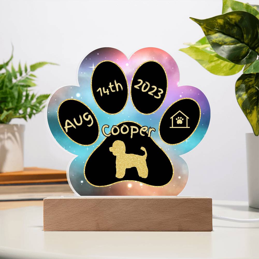 Toy Poodle Gotcha Day plaque - personalized 7" acrylic dog keepsake