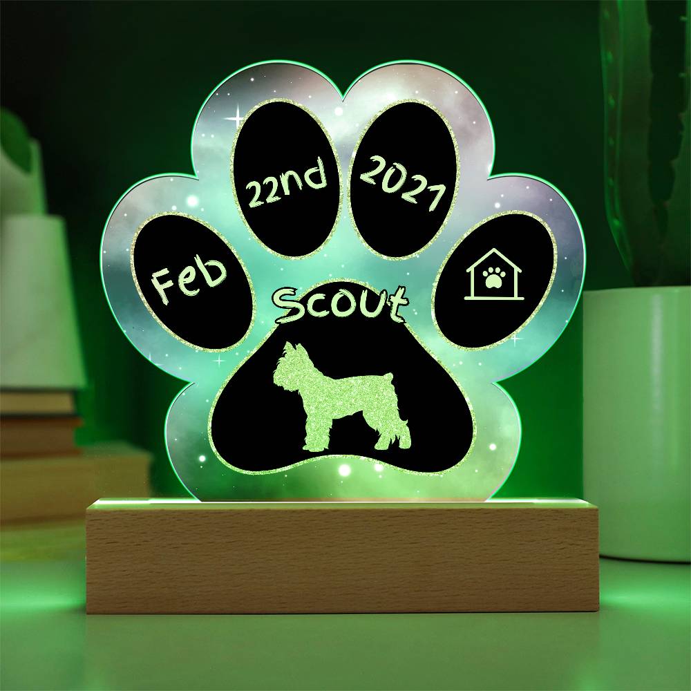 Yorkshire Terrier personalized Gotcha Day acrylic dog plaque - 7" paw print gift