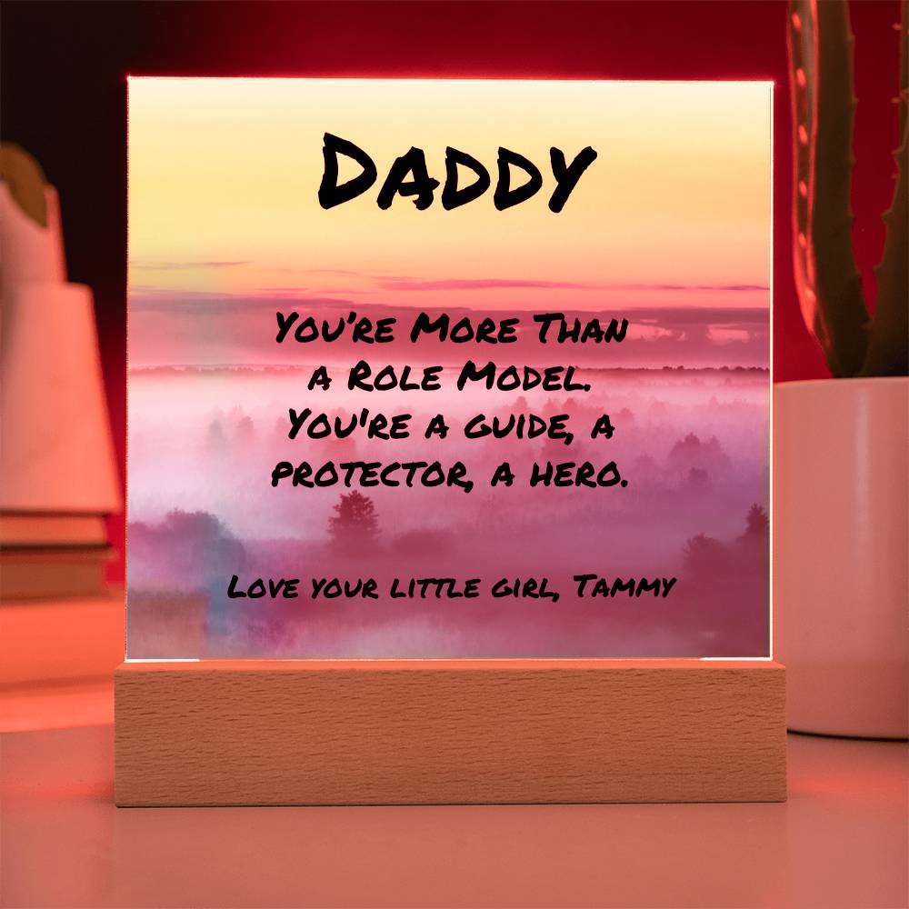 “You’re More Than a Role Model” plaque, 7-inch acrylic gift supporting dad mental health and appreciation.