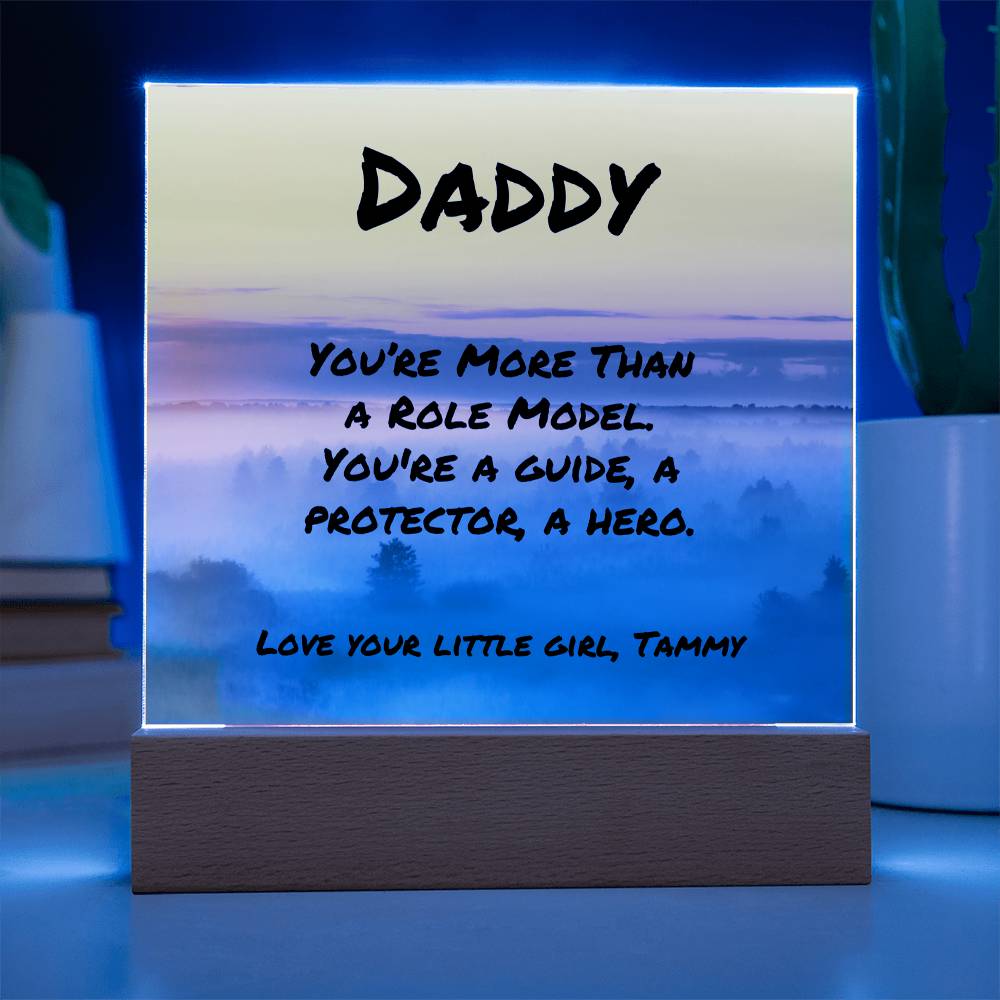 “You’re More Than a Role Model” plaque, 7-inch acrylic gift supporting dad mental health and appreciation.
