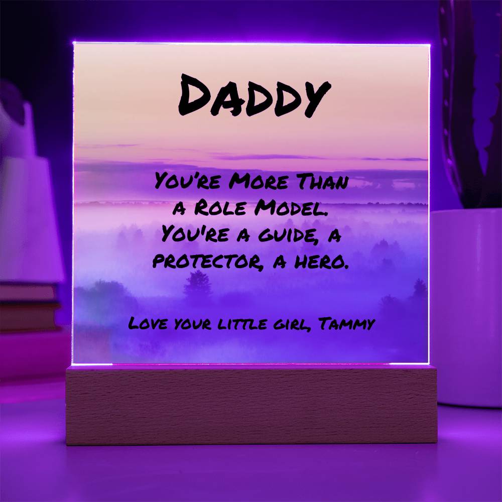 “You’re More Than a Role Model” plaque, 7-inch acrylic gift supporting dad mental health and appreciation.