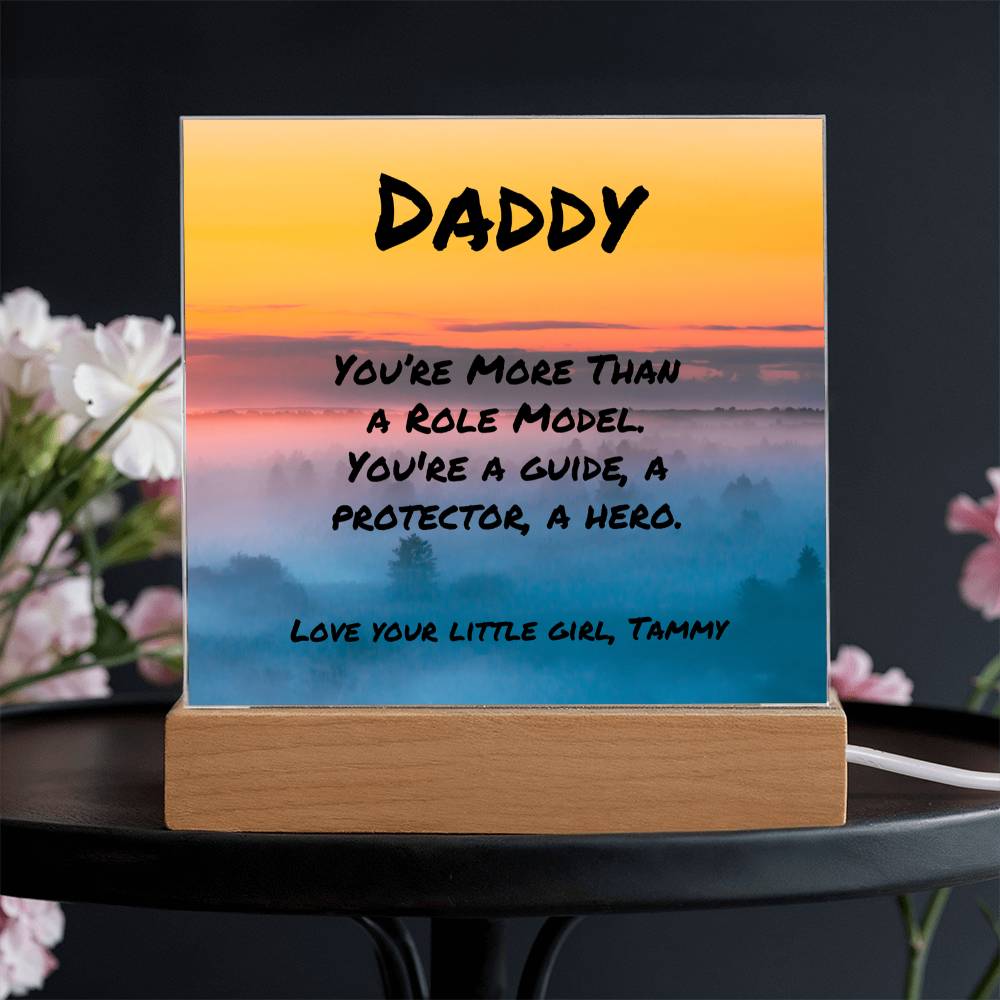 “You’re More Than a Role Model” plaque, 7-inch acrylic gift supporting dad mental health and appreciation.