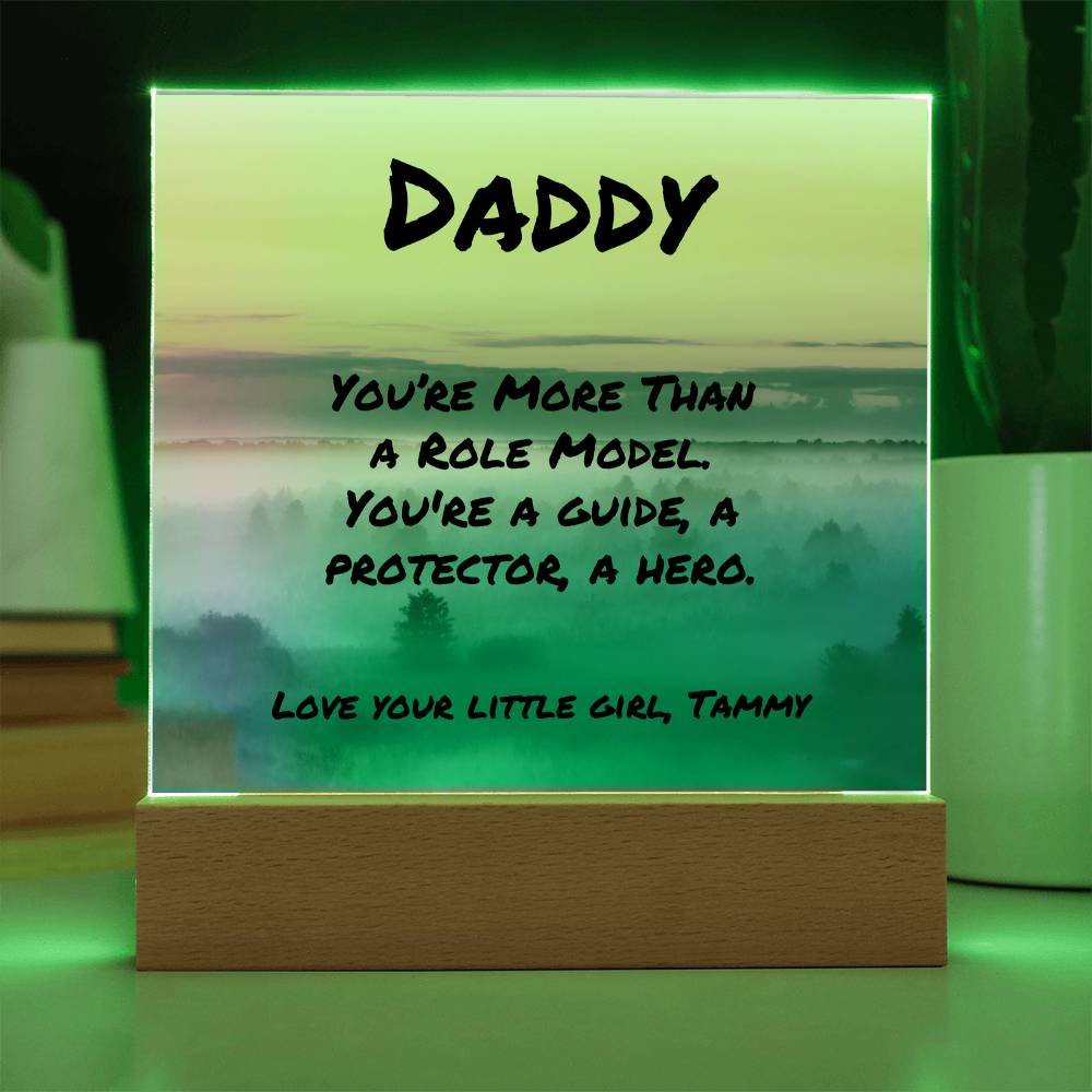 “You’re More Than a Role Model” plaque, 7-inch acrylic gift supporting dad mental health and appreciation.