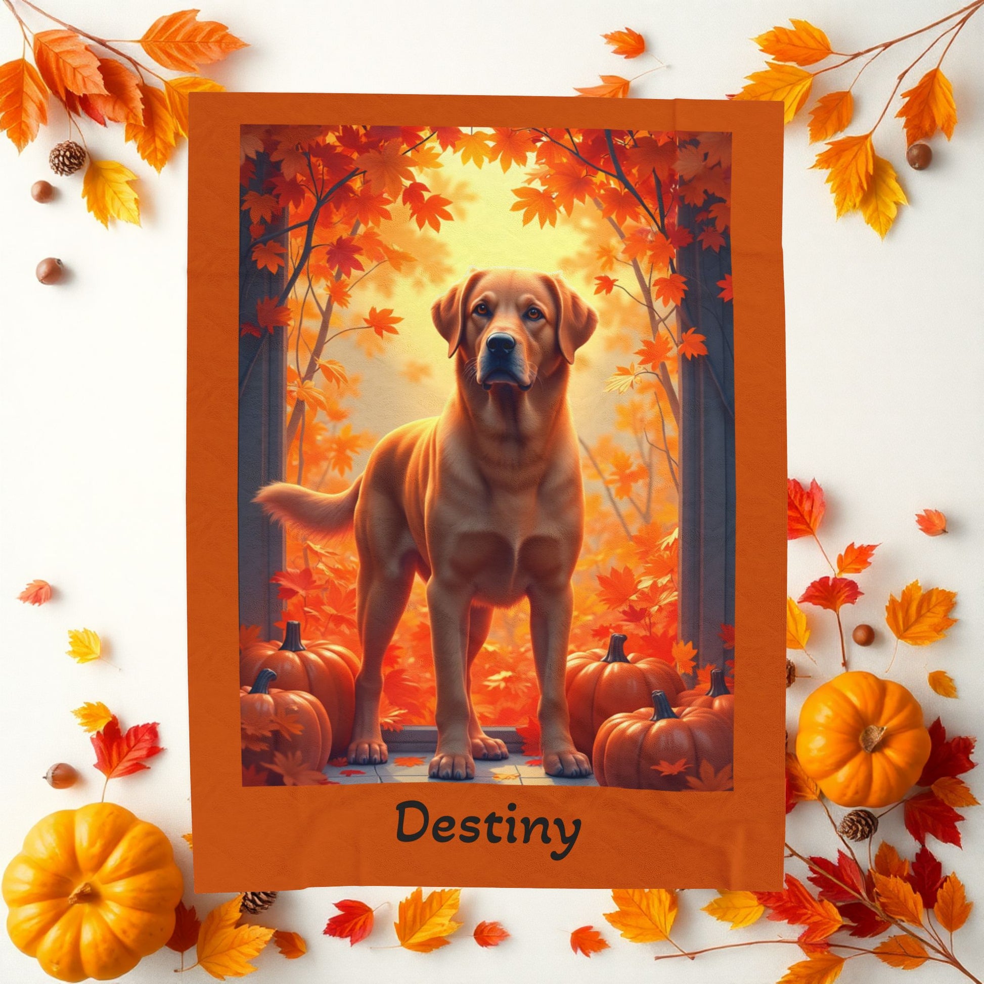 Labrador Retriever Fox Red Coat Velveteen Plush Blanket, Custom Dog Throw for Lab Fans