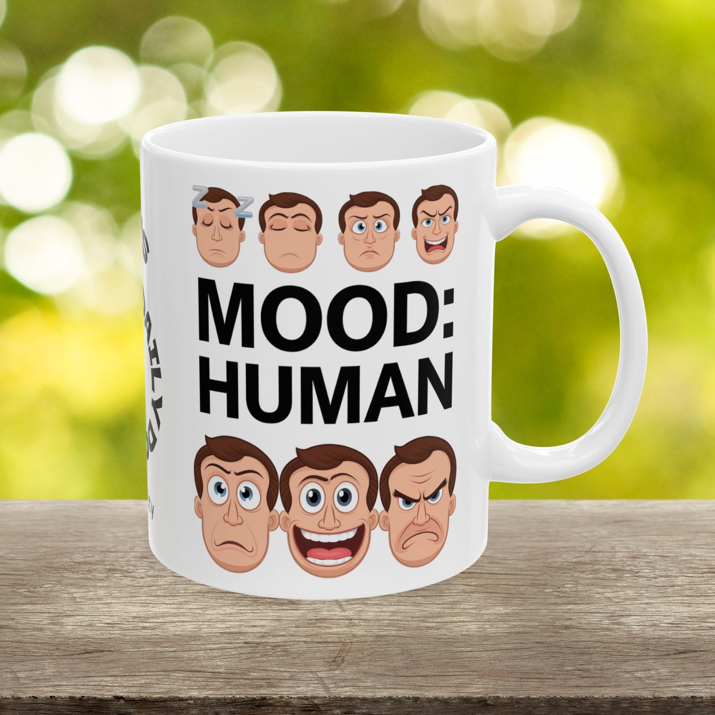 Mood: Human Funny Mental Health Mug, Stylish Ceramic Coffee Cup, Positive Affirmation Gift, Anxiety Relief, Self-Care Mug, Therapist Office Décor